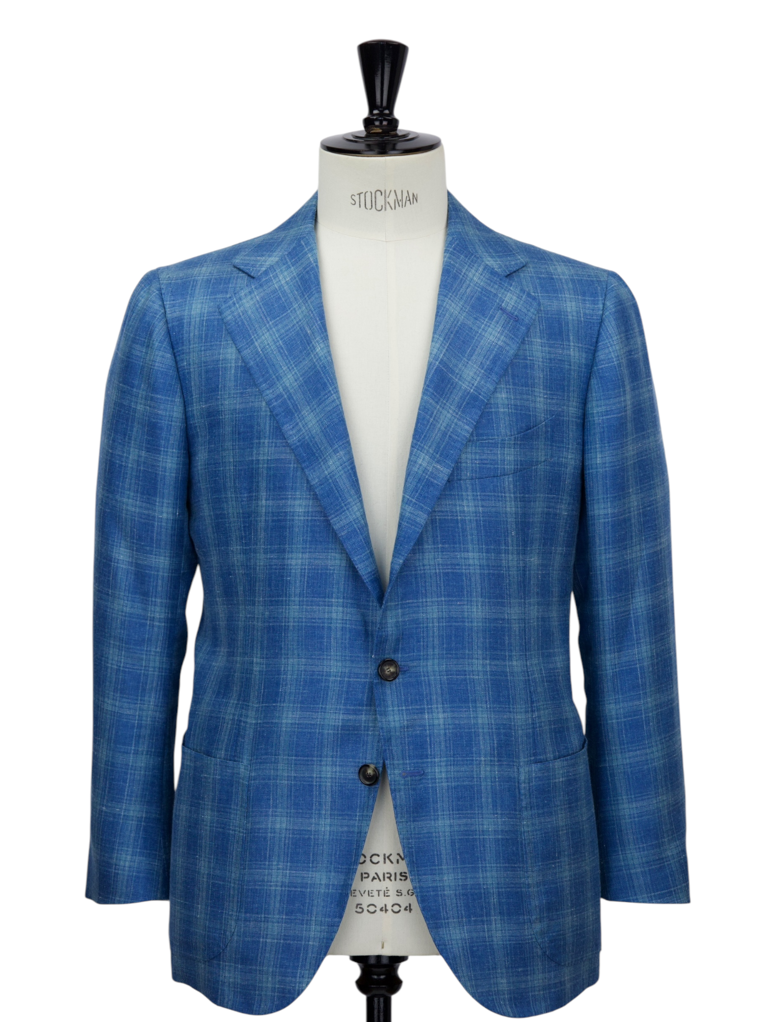 Cesare Attolini Sky Blue Cashmere, Silk & Linen Glenplaid Jacket