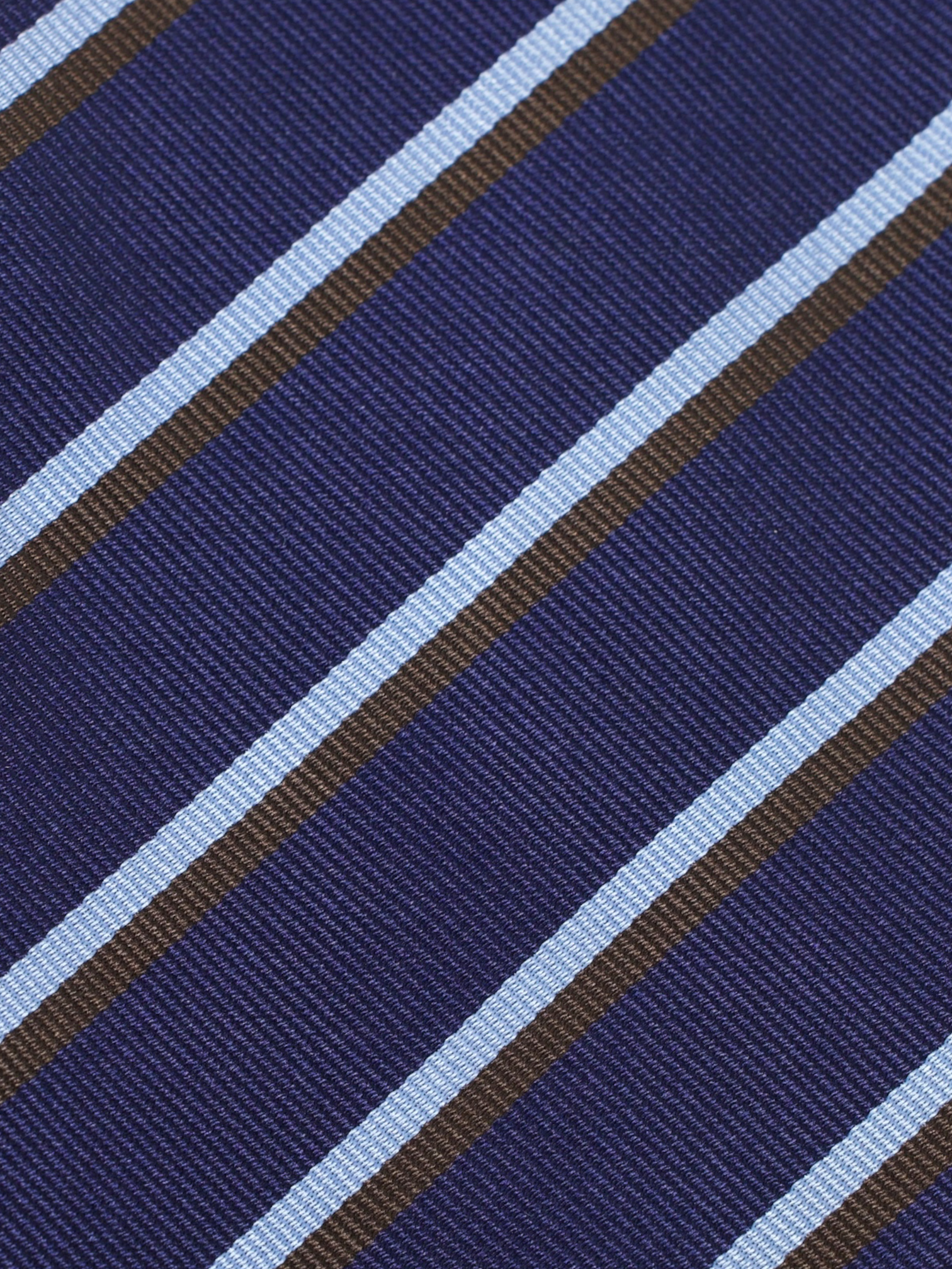 E.Marinella Dark Blue & Brown Silk Multi-Stripe Tie