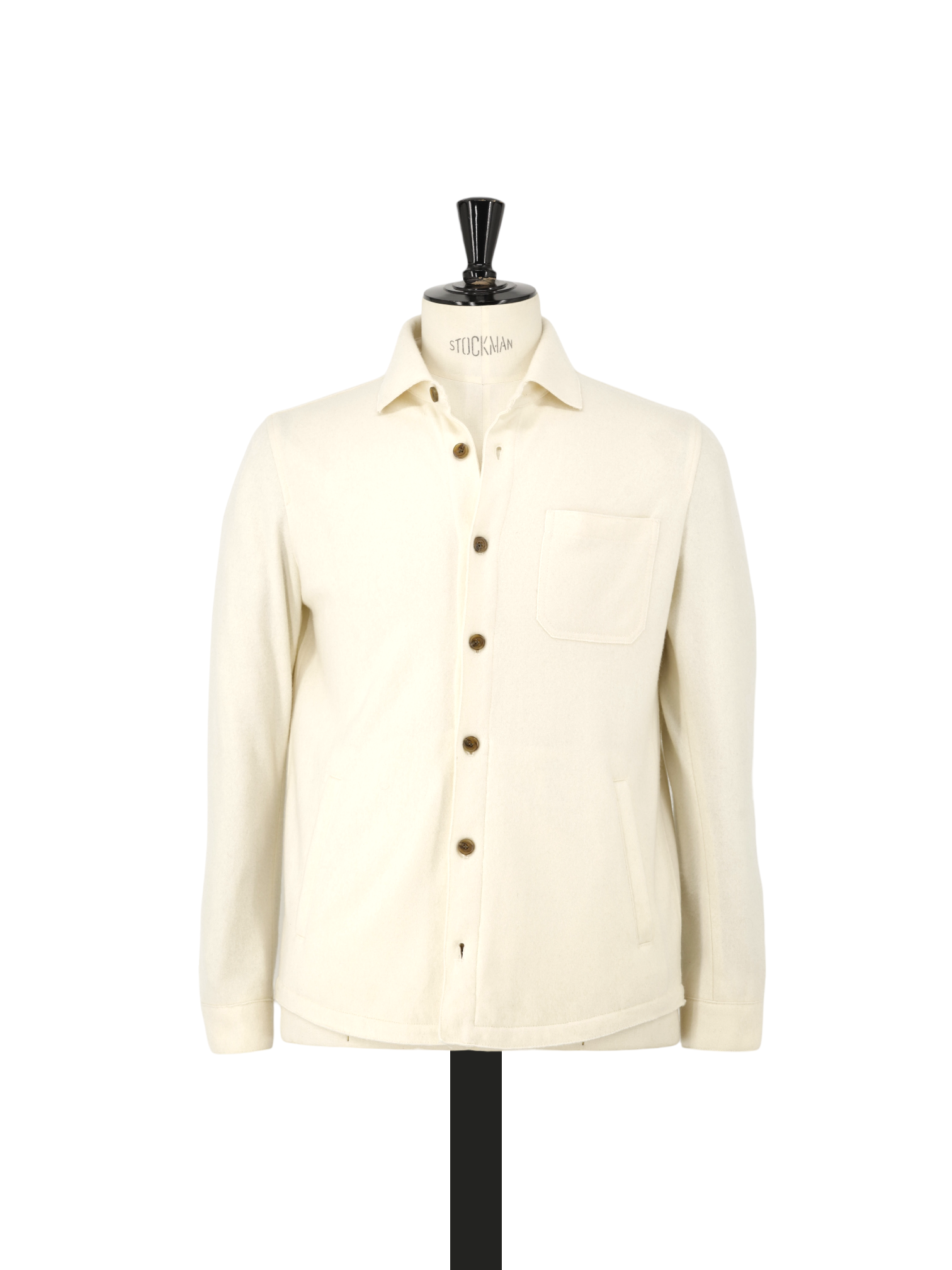 Maurizio Baldassari Creme Pure Cashmere Felt Solferino Overshirt
