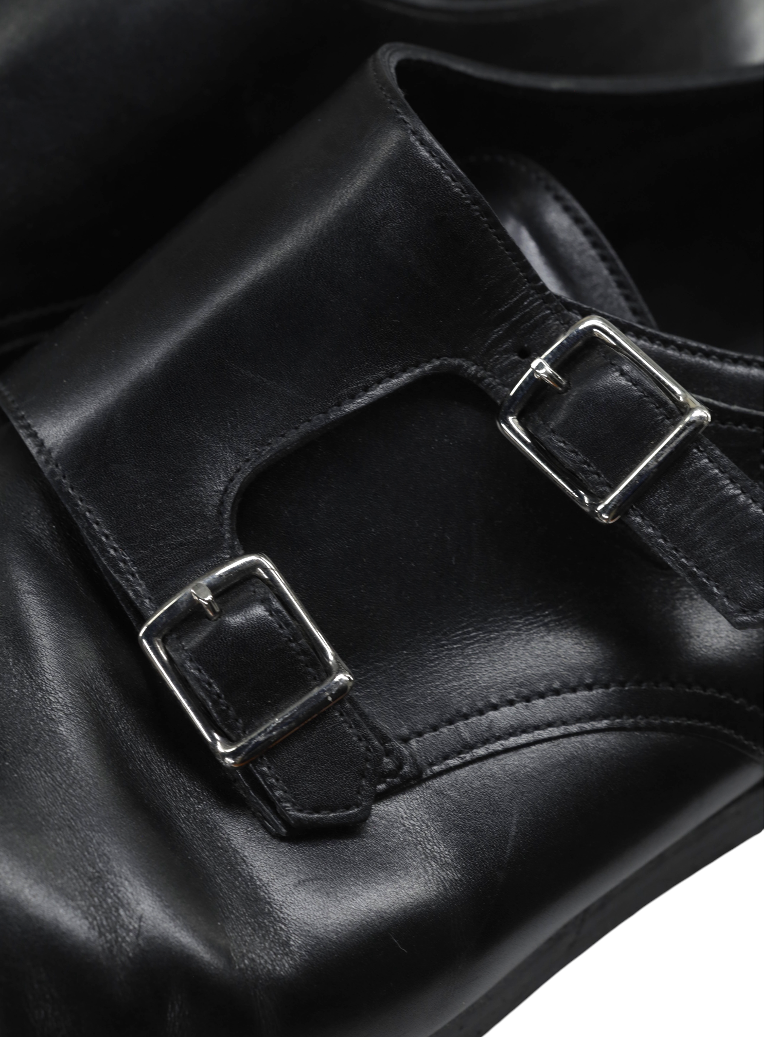 John Lobb Black Calfleather William Double-Monk Straps