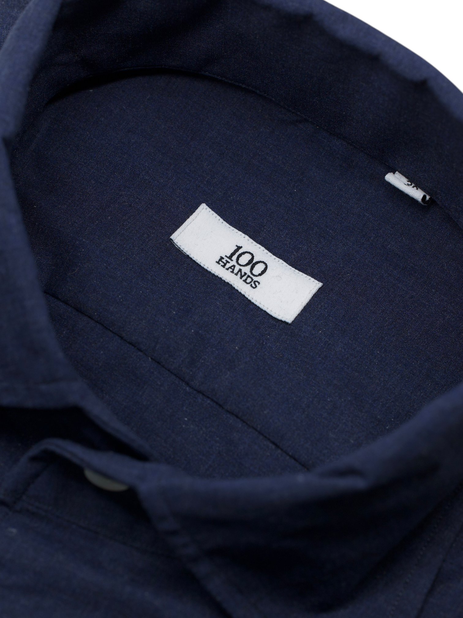 100 Hands Navy Cotton Melange-Pattern Shirt