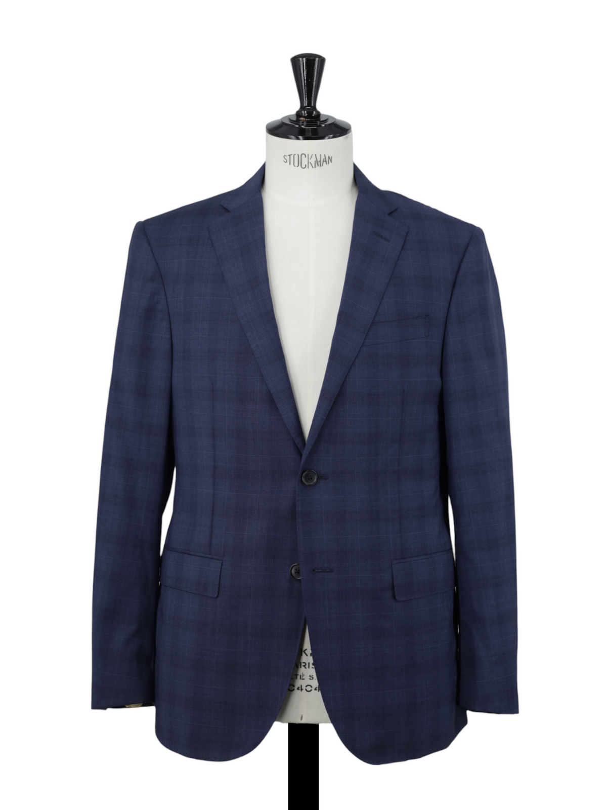 Corneliani Dark Blue Fine-Wool Checkered Suit
