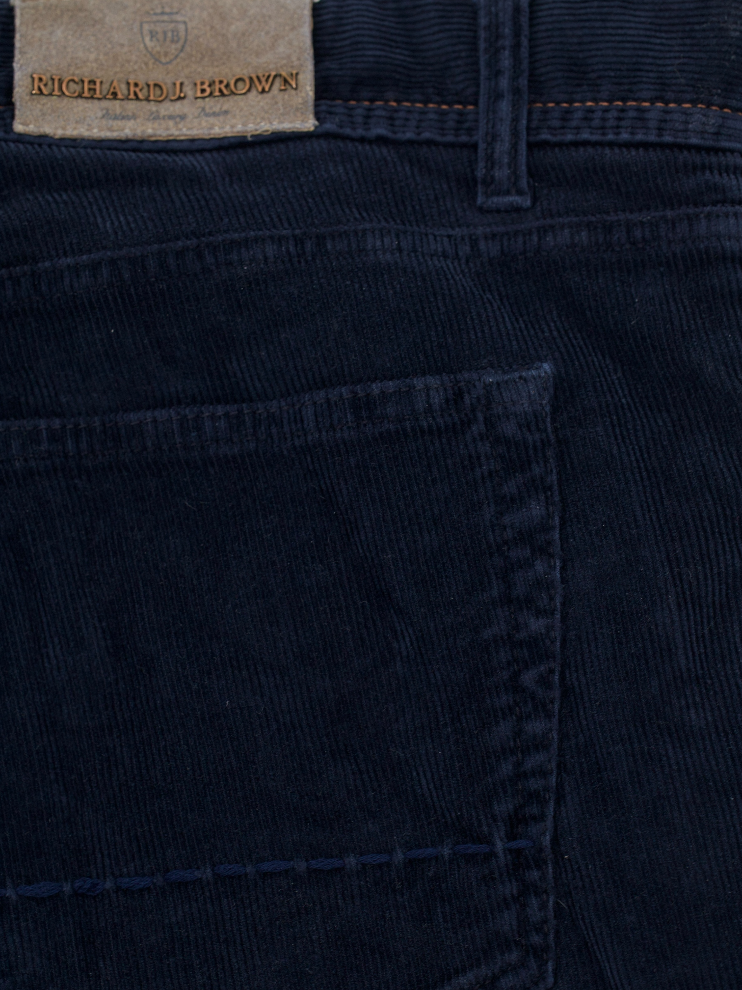 Richard J. Brown Dark Blue Cotton & Cashmere Corduroy Tokyo Chino