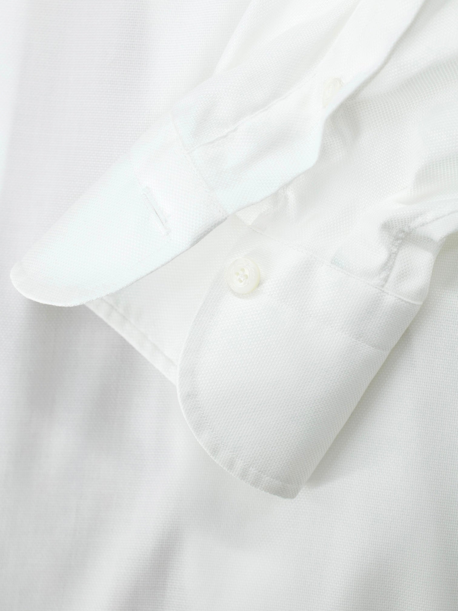 Finamore White Cotton Pinpoint Barrel-Cuff Shirt