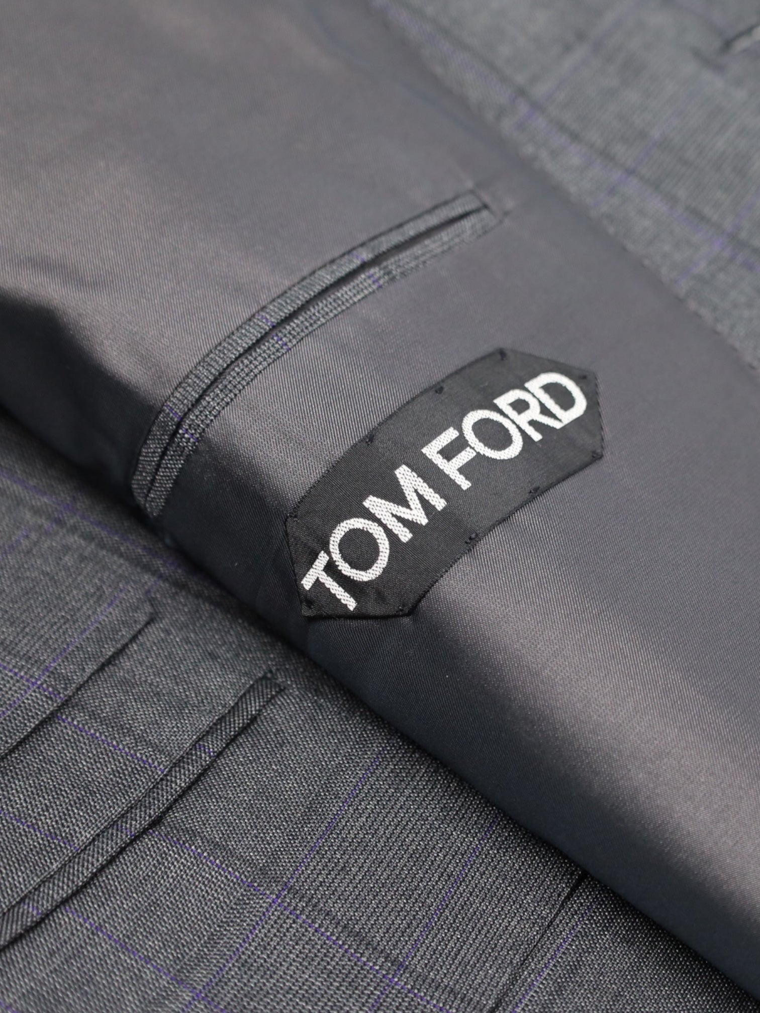 Tom Ford grijs Glenplaid pak van wol en zijde