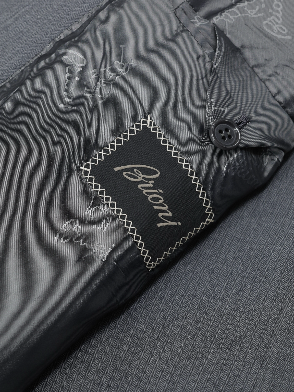 Brioni Grey Super 150's Micro-Herringbone Suit