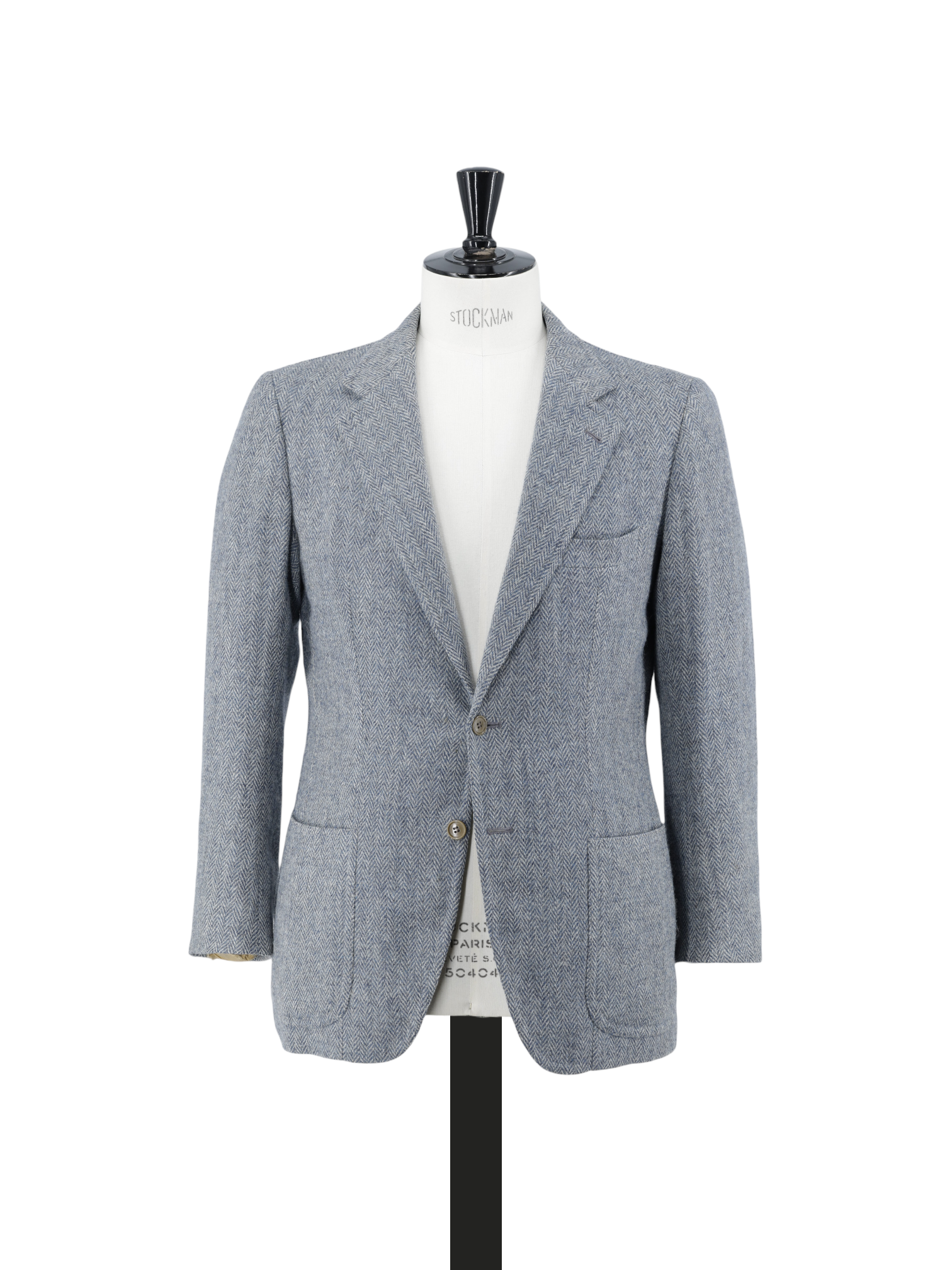 Rubinacci "London House" Light Blue Shetland-Tweed Herringbone Jacket