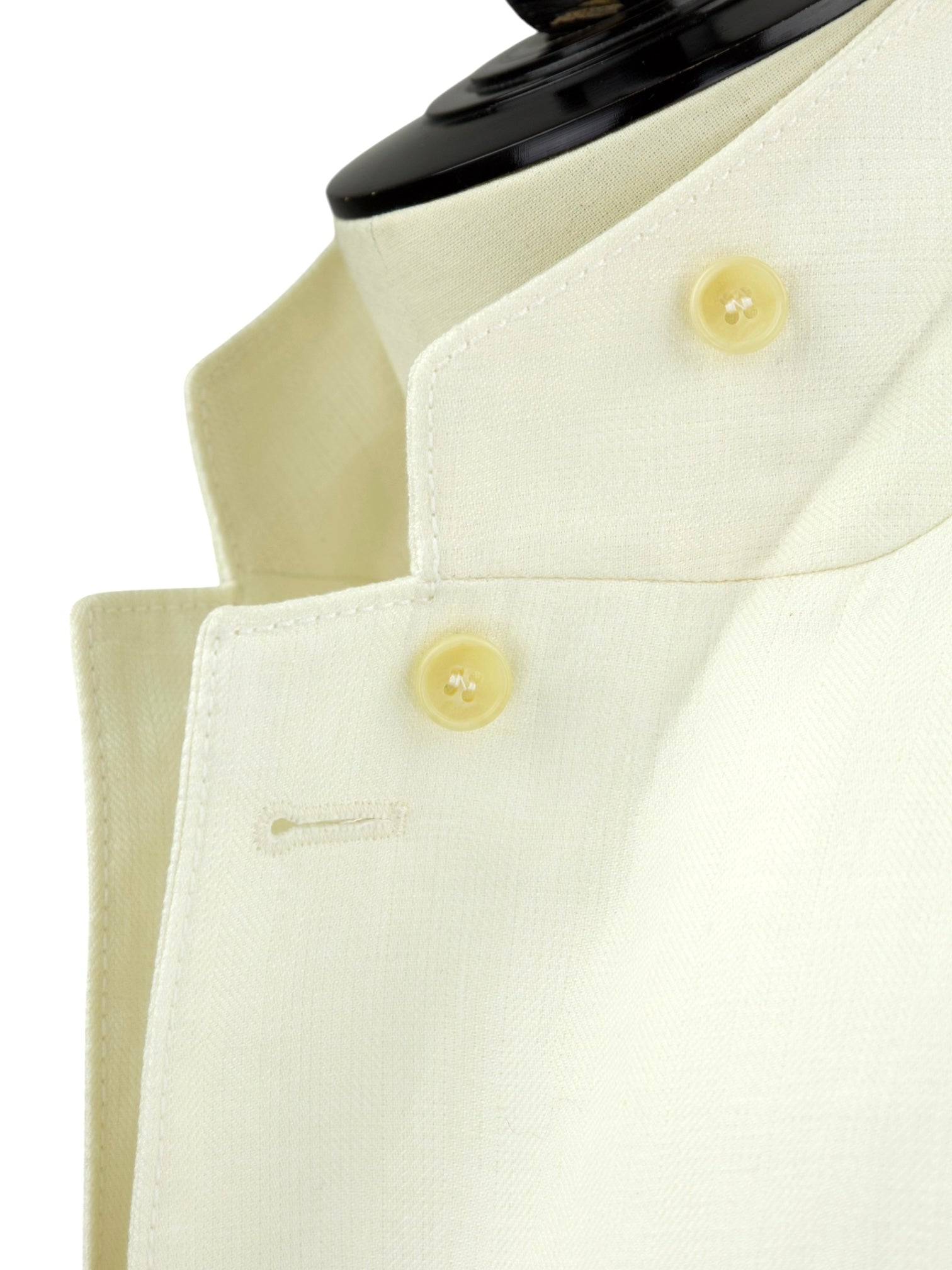 Corneliani ID White Linen Herringbone Safari Jacket