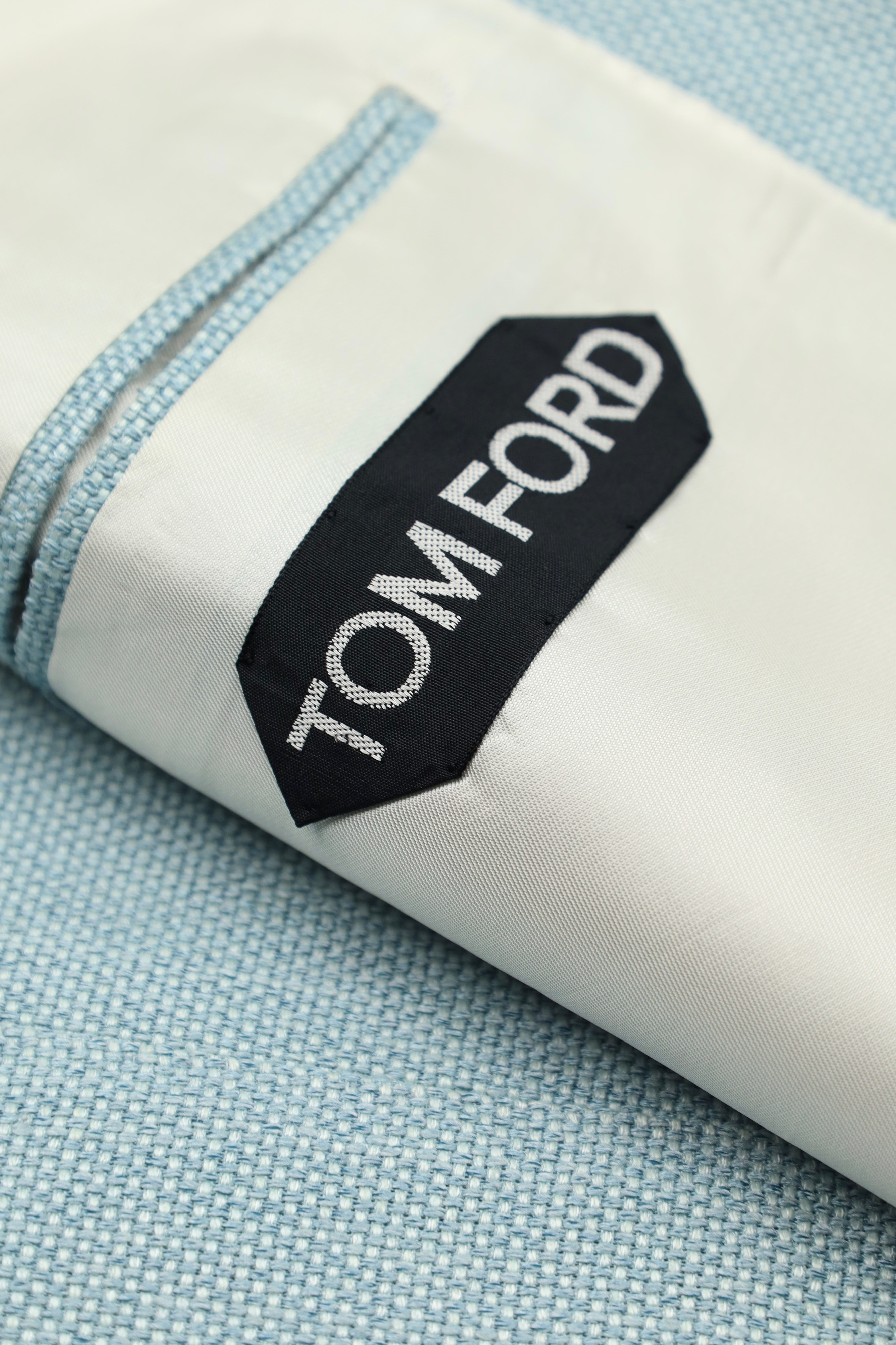 Tom Ford Light Blue Silk, Linen & Cotton Windsor Jacket