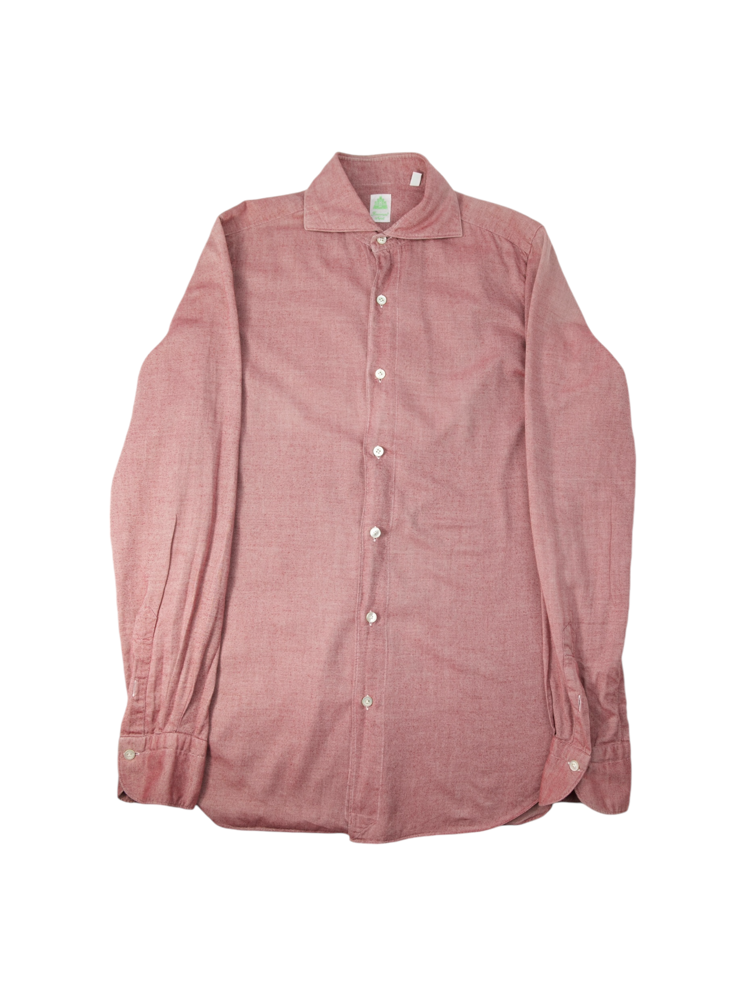 Finamore Vintage Pink Cotton Flannel Winter Shirt