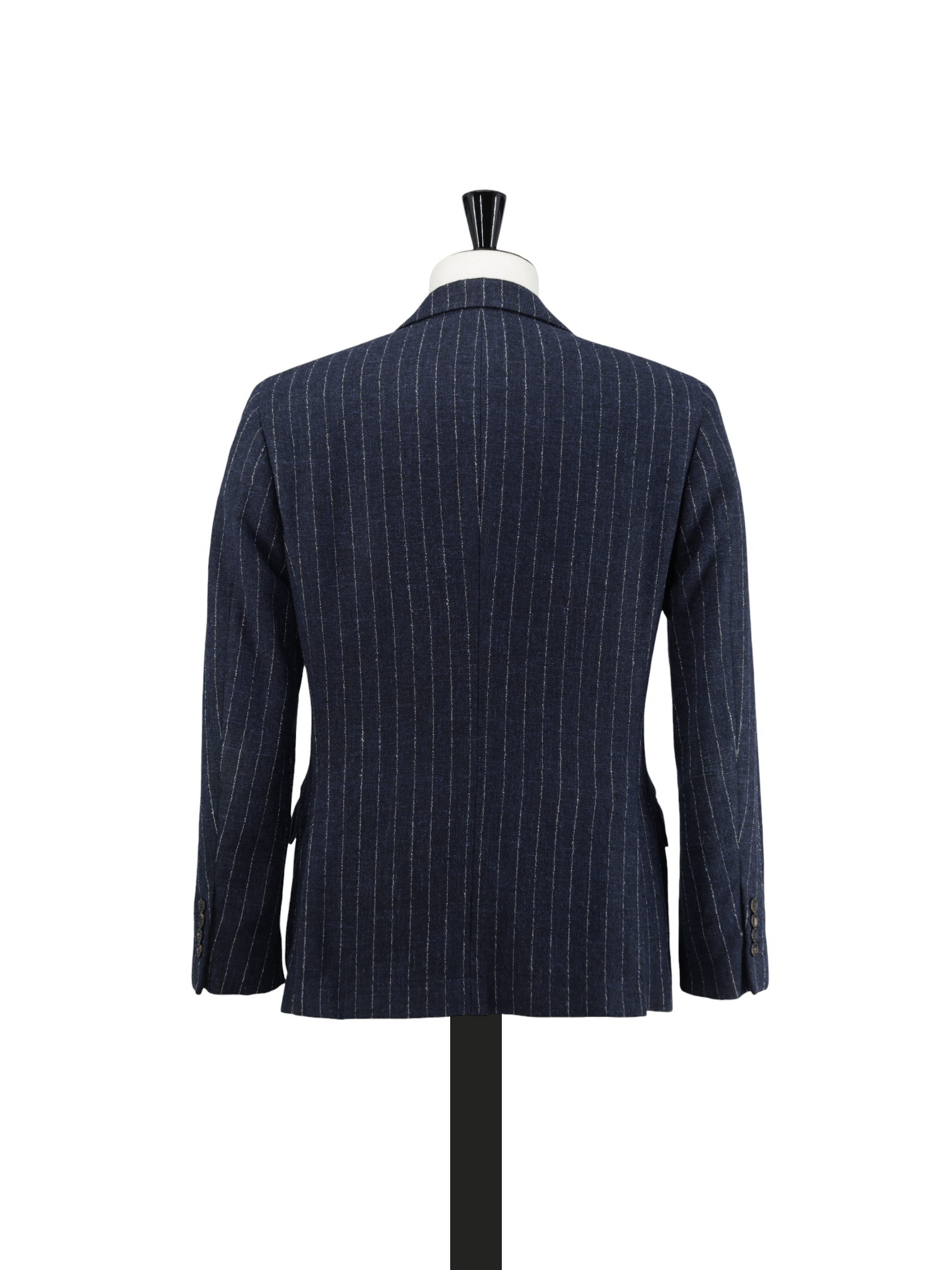 Brunello Cucinelli Navy Alpaca, Stretch & Linen Bouclé Pinstripe Suit