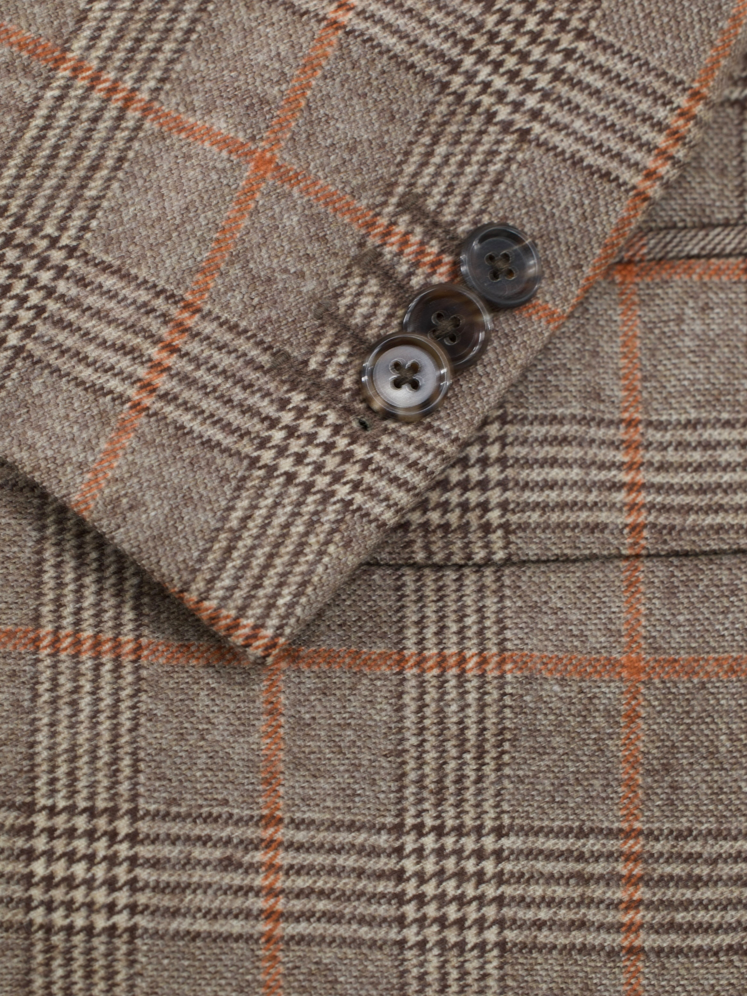 Caruso Brown & Burnt-Orange "Winter Zelander" Wool Prince of Wales Jacket