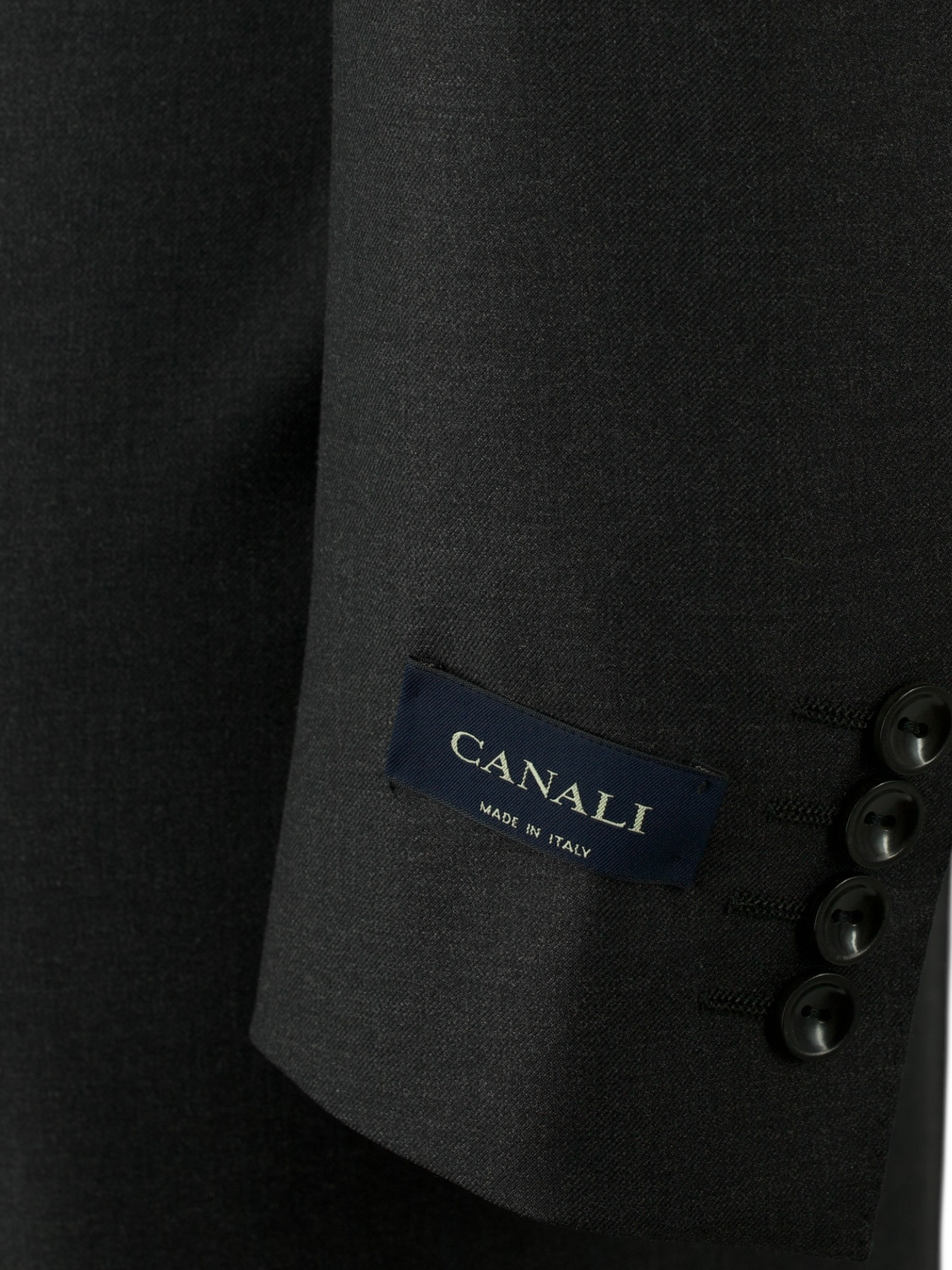 Canali Dark Grey Extrafine Wool Twill Jacquet