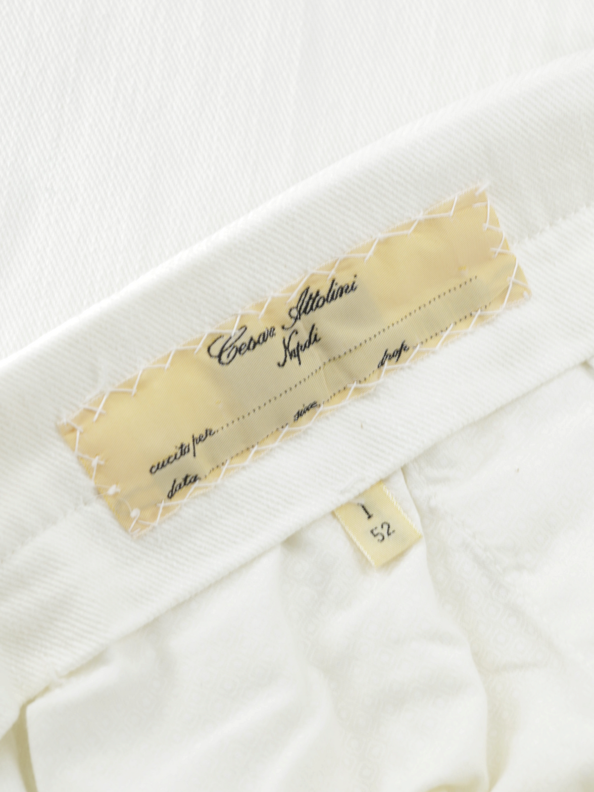 Cesare Attolini White Heavyweight Cotton-Stretch Twill Sartorial Trousers