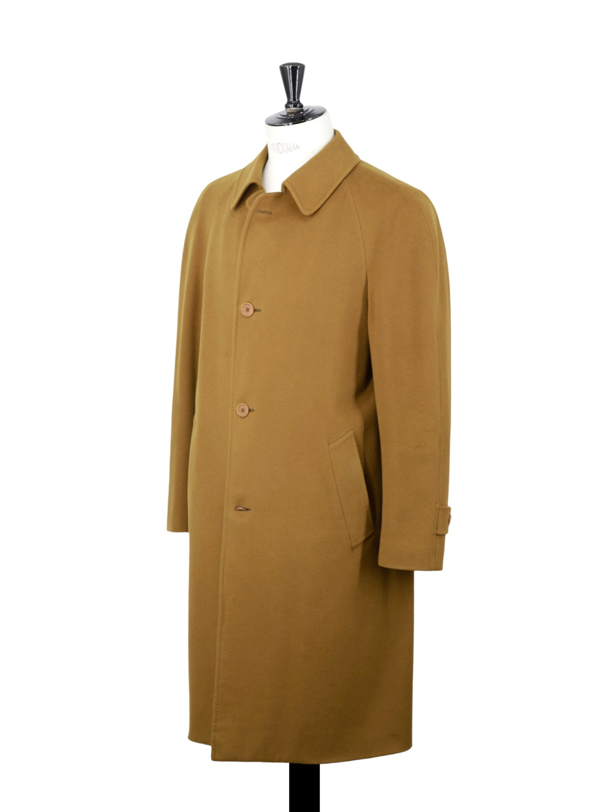 Canali Caramel Brown Vintage Wool & Cashmere Balmacaan Overcoat
