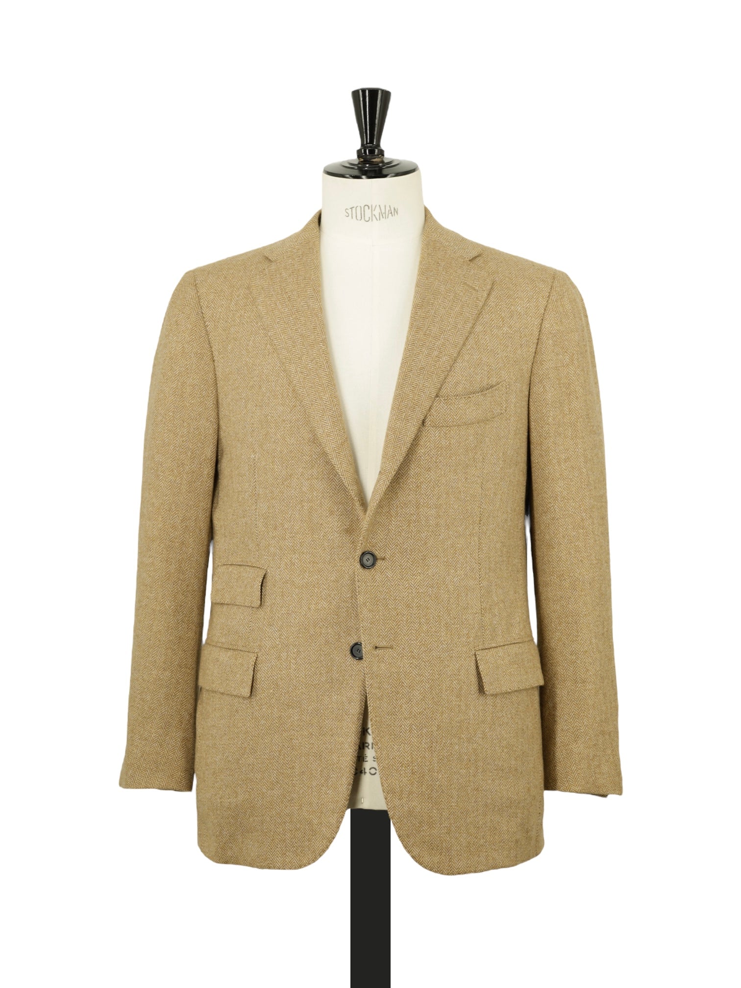 Cesare Attolini Caramel Brown Pure Cashmere Herringbone Jacket