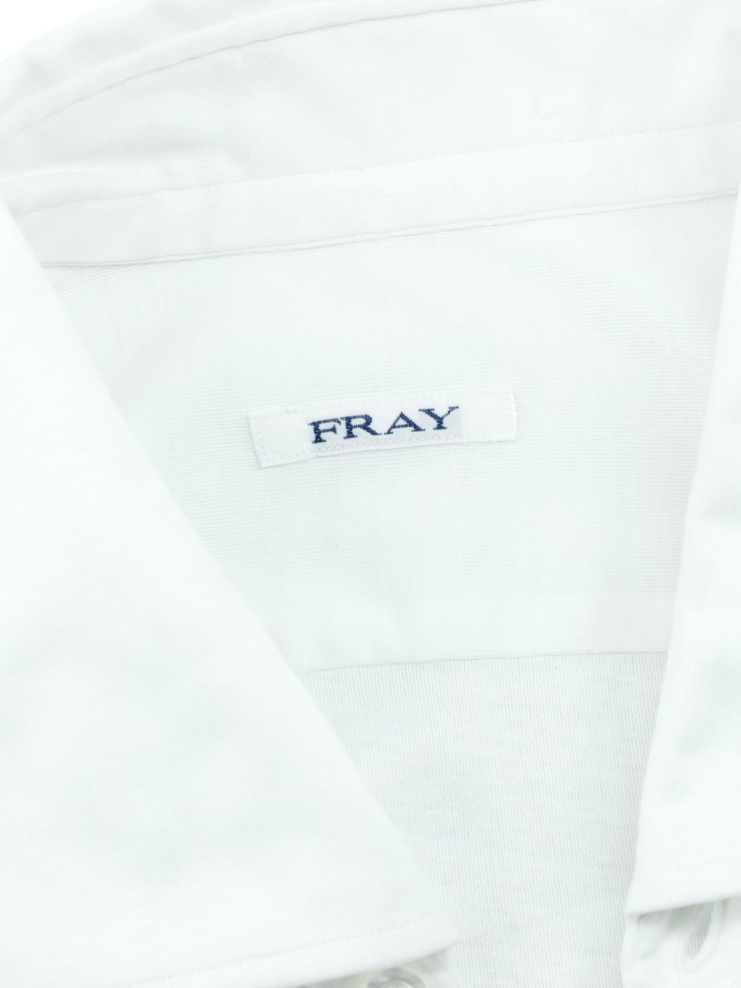 Fray White Jersey-Knitted Cotton Gabriel-Collar Shirt