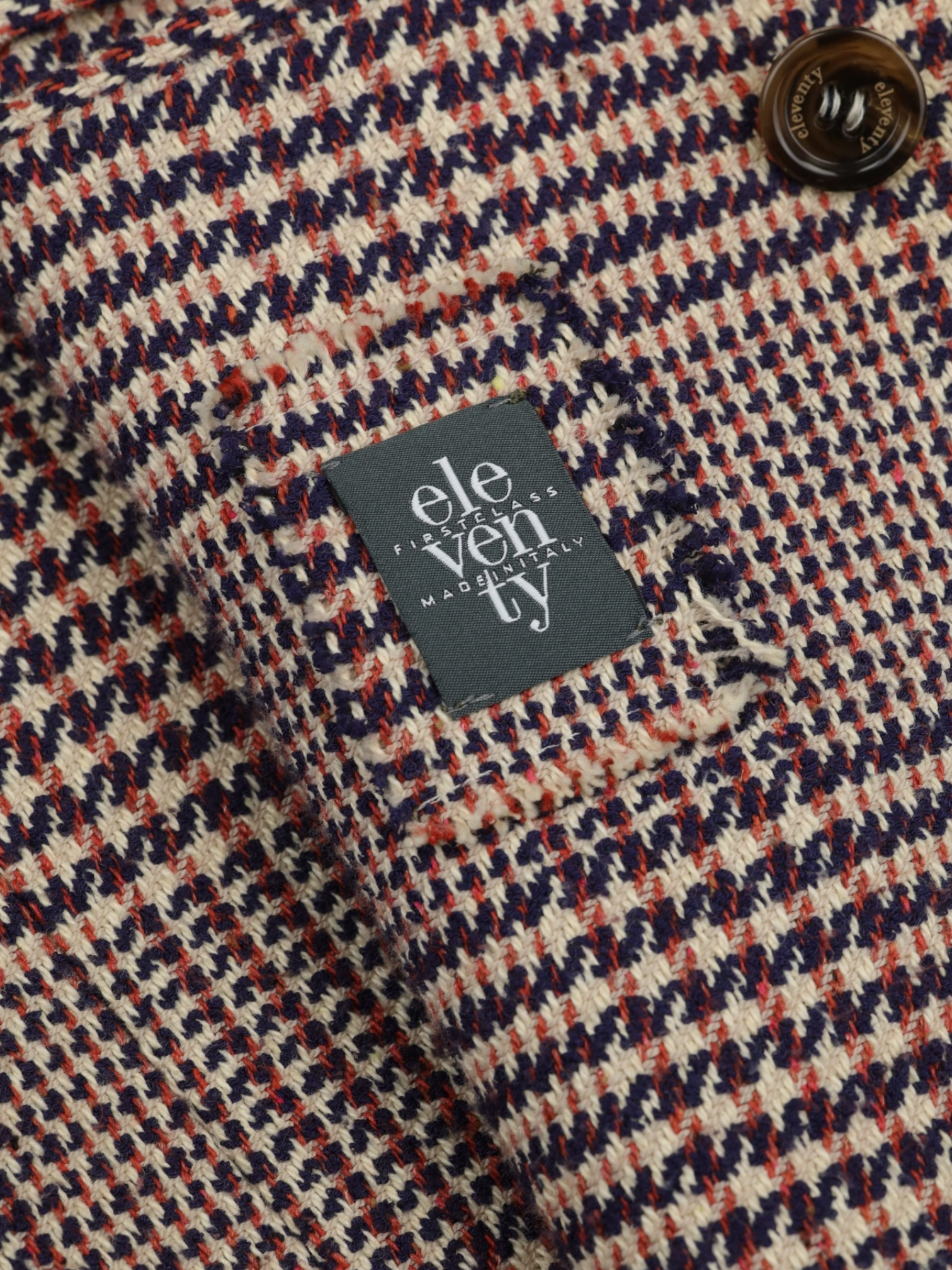 Eleventy Light Brown Tweed Double-Breasted Prince of Wales Jacket