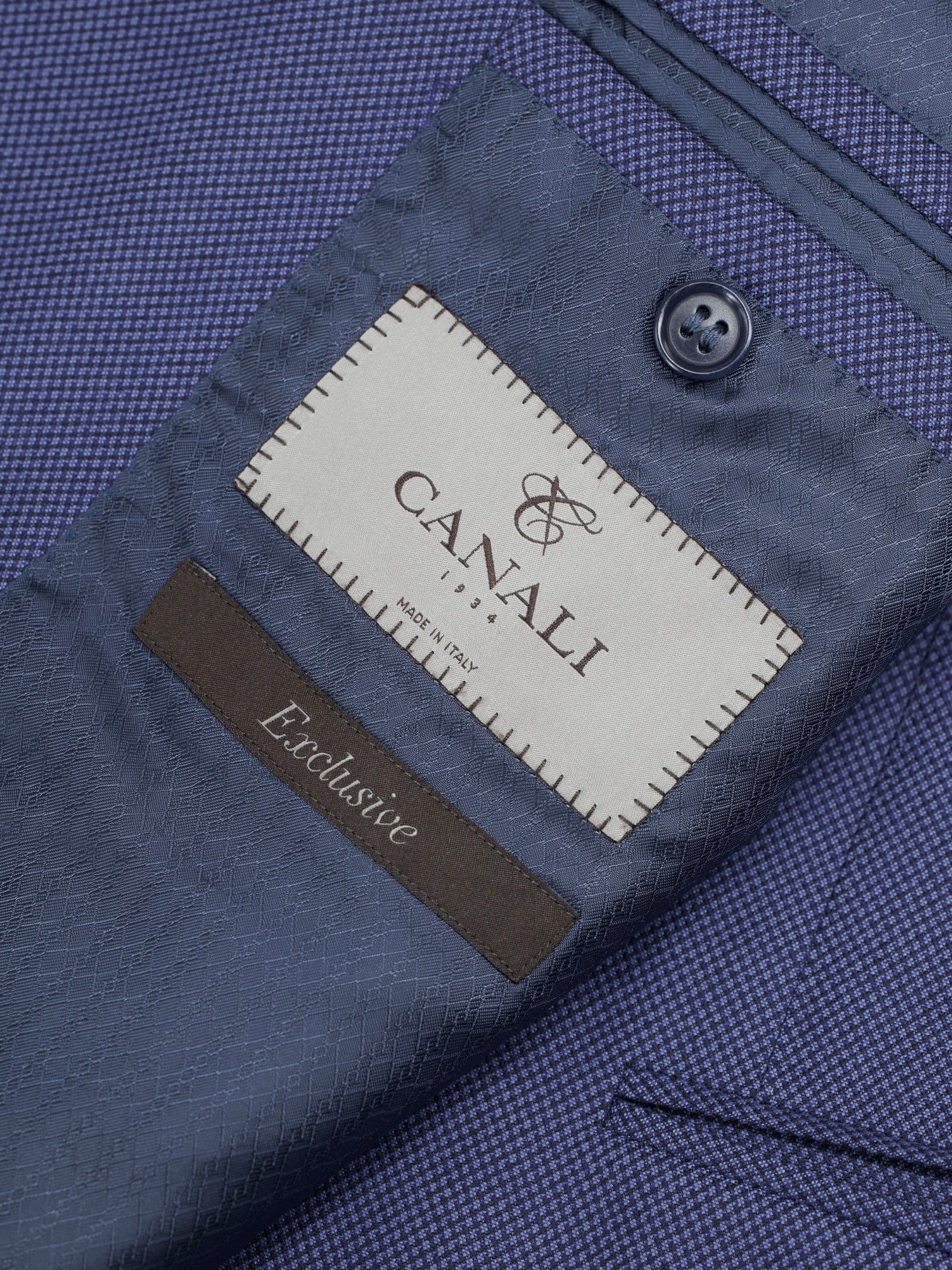 Canali Royal Blue Exclusive Super 160's Wool Birdseye Suit