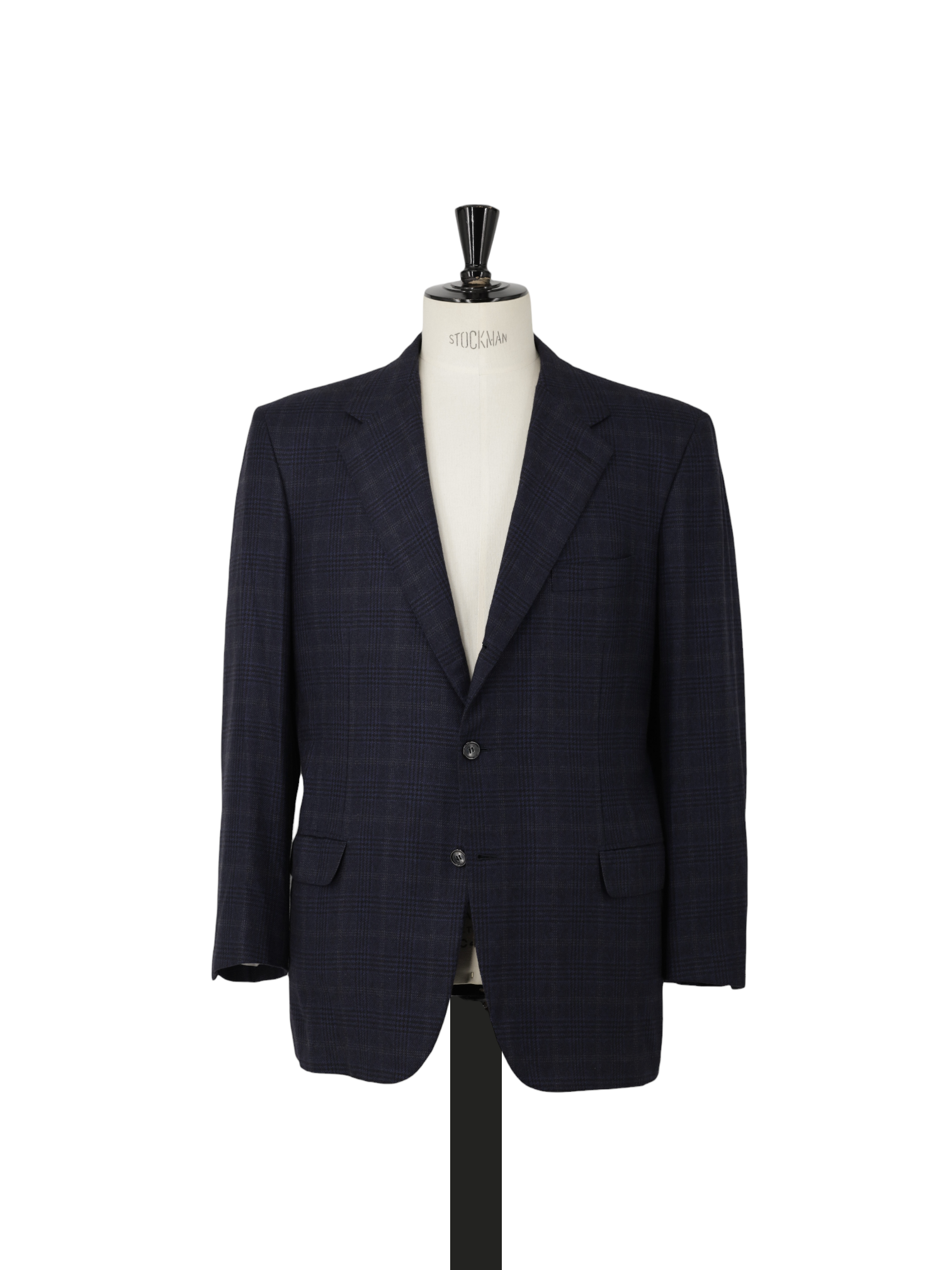 Brioni Dark Blue Silk & Cashmere Overcheck Palatino Jacket