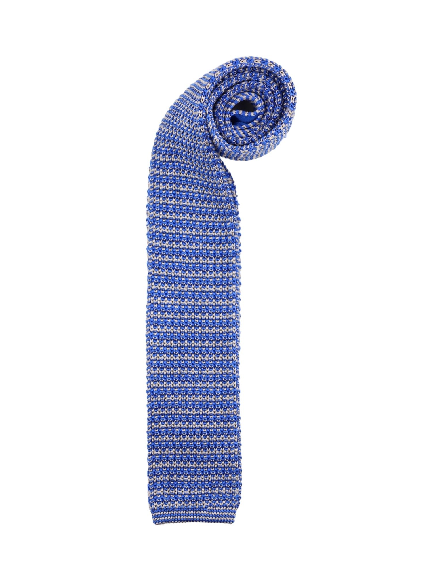 Kiton Light Blue Micro Pattern Silk Knitted Tie