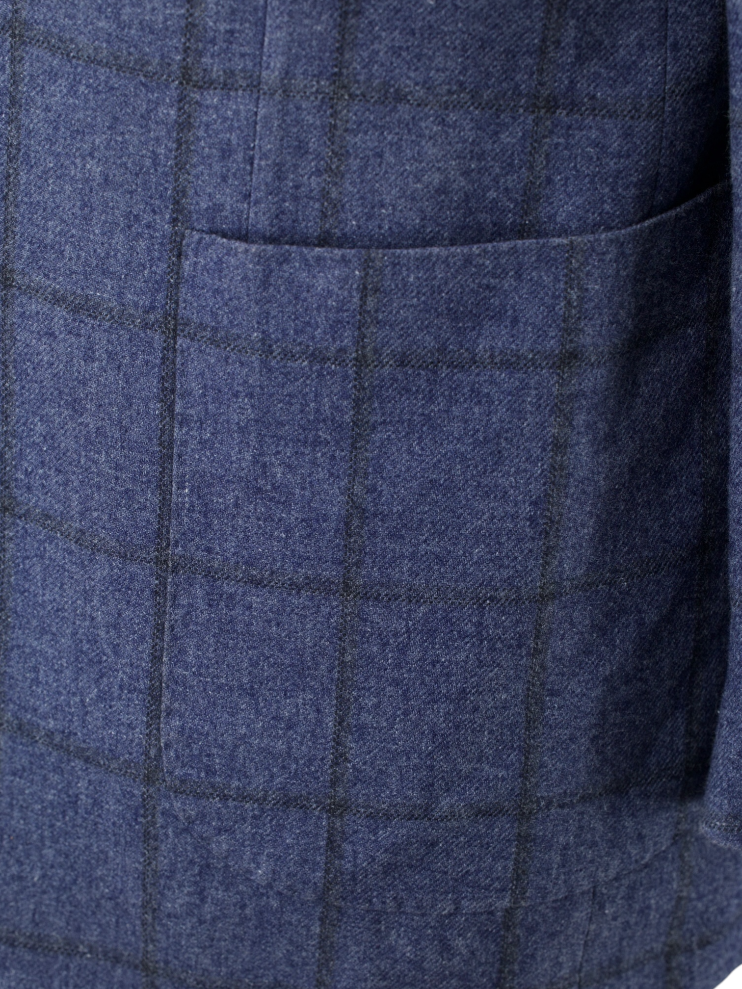 Kiton Blue Wool, Cotton & Silk Windowpane Jacket