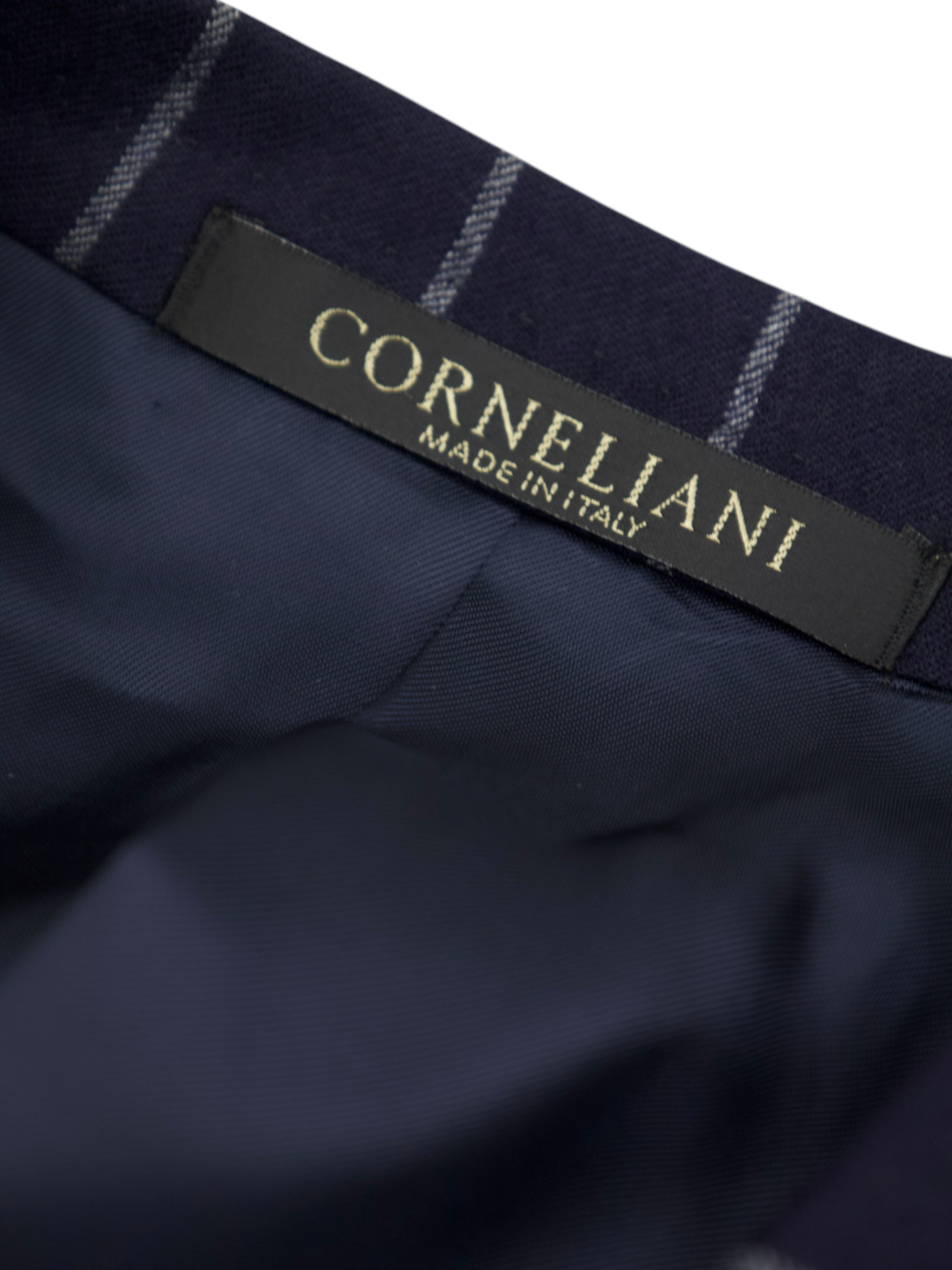 Corneliani Navy Super 120's Wool Flannel Chalkstripe Suit