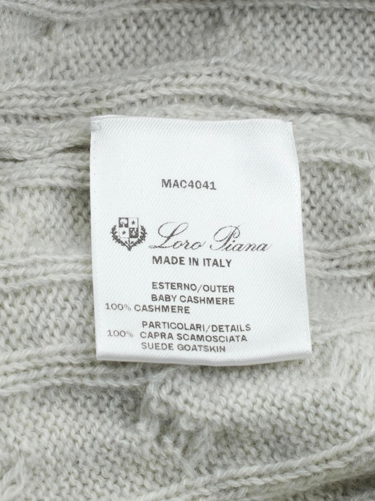Loro Piana Oatmeal Baby Cashmere Half-Zip Cable-Knit Treccia Jumper