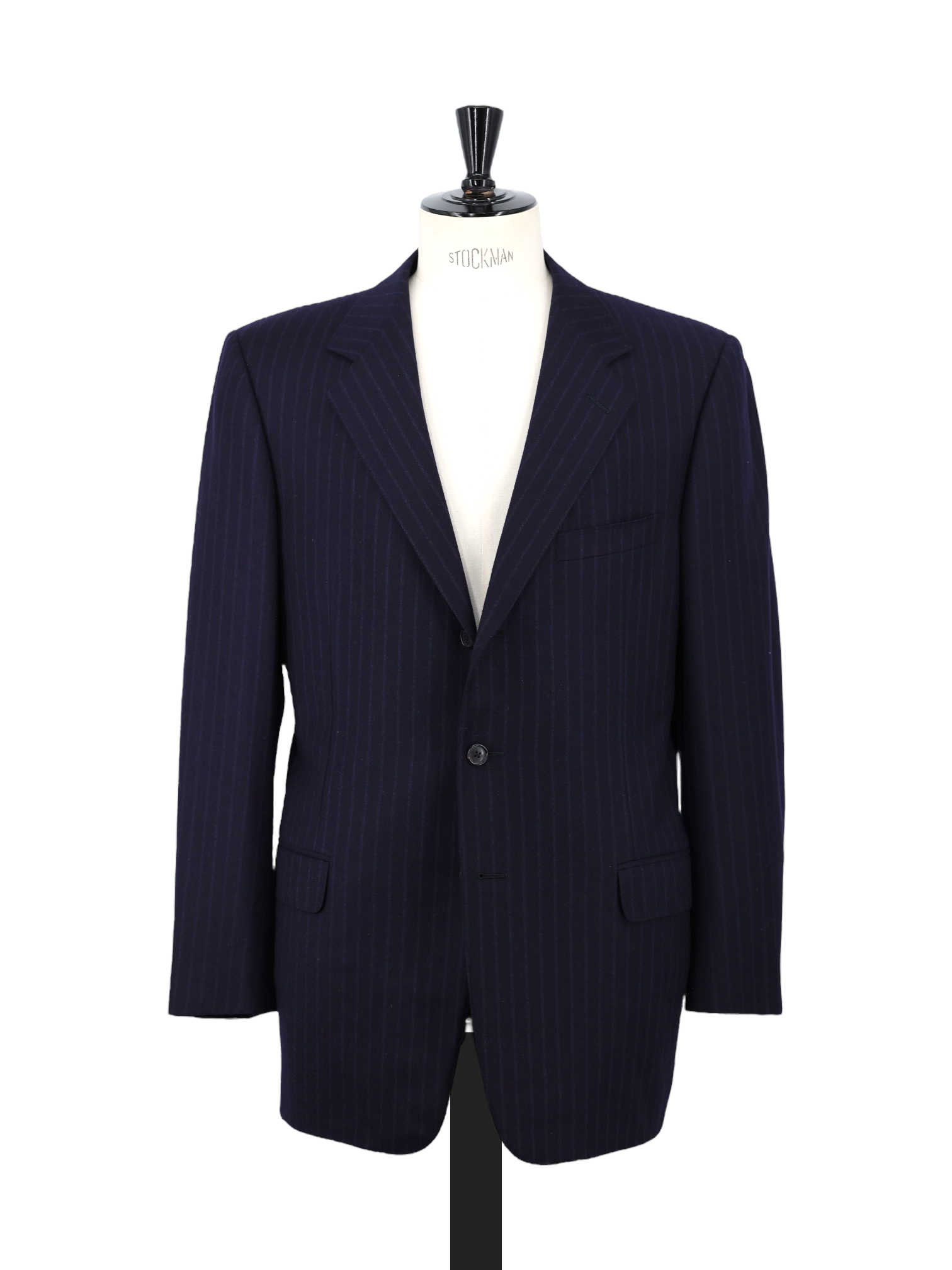 Ermenegildo Zegna Vintage Navy Wool & Cashmere Flannel Pinstripe Suit