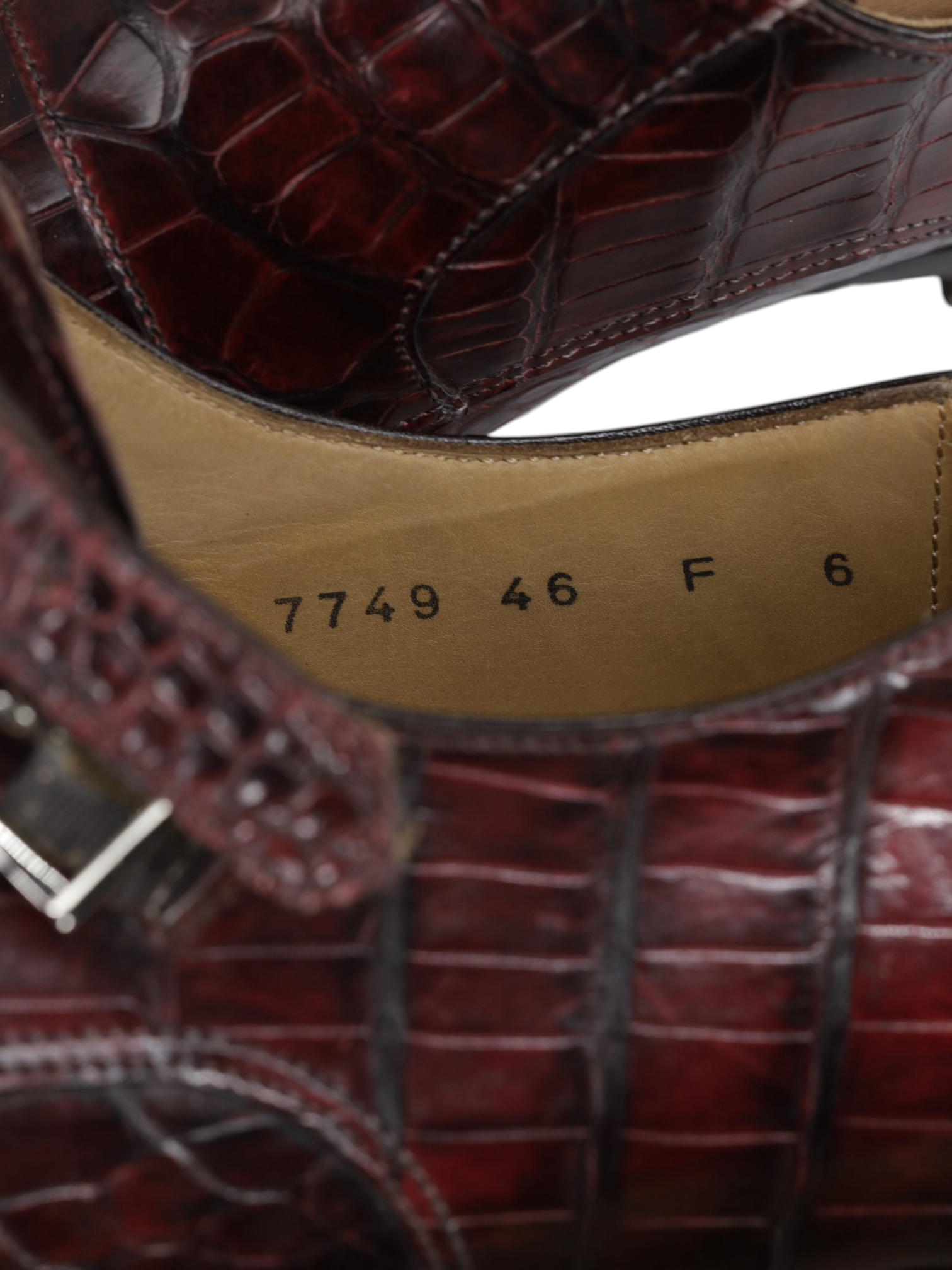 Santoni Burgundy Mississippi-Alligator Double Monk + Belt