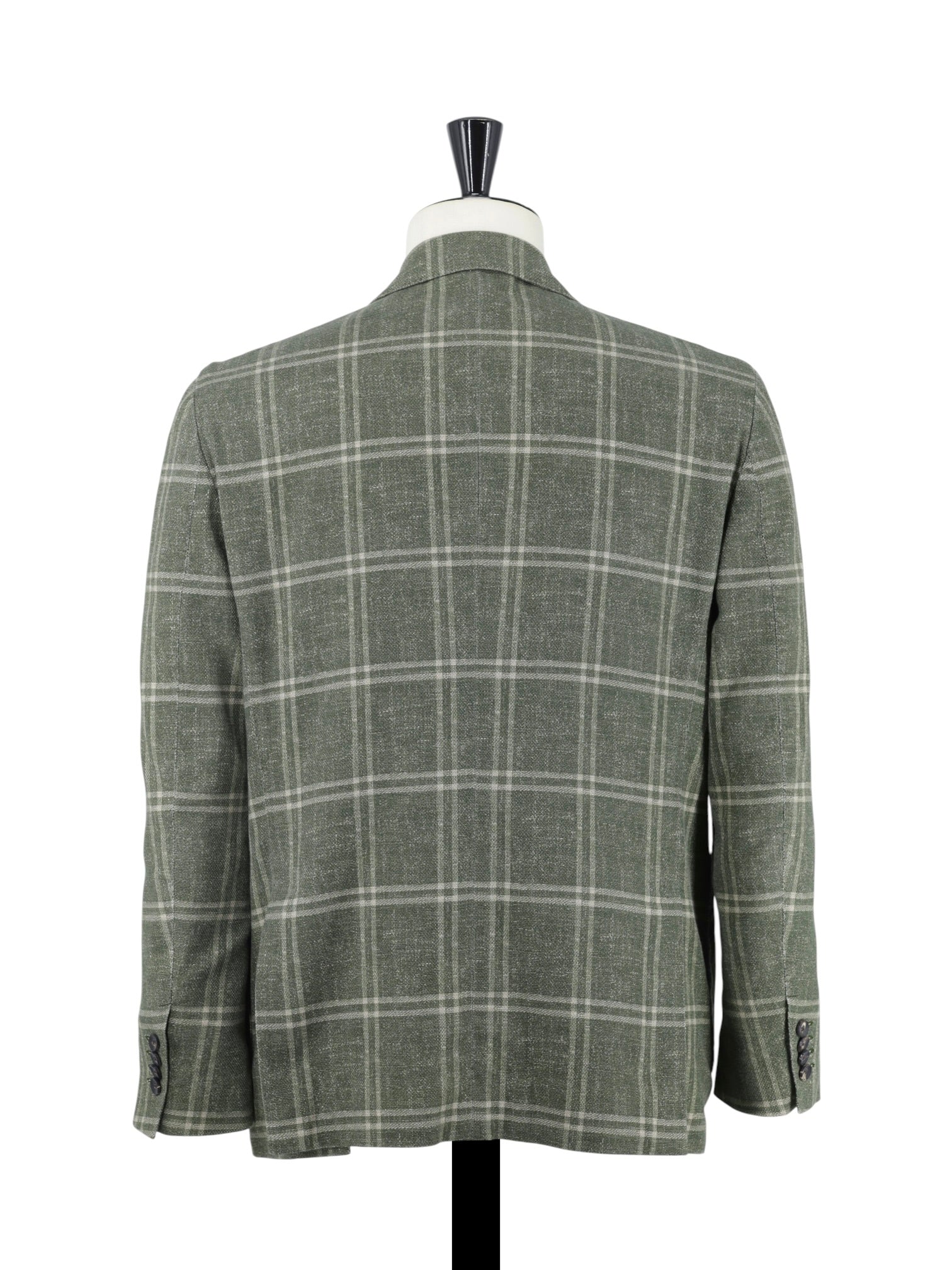 Lardini Khaki Green Cotton Tartan Check Jacket