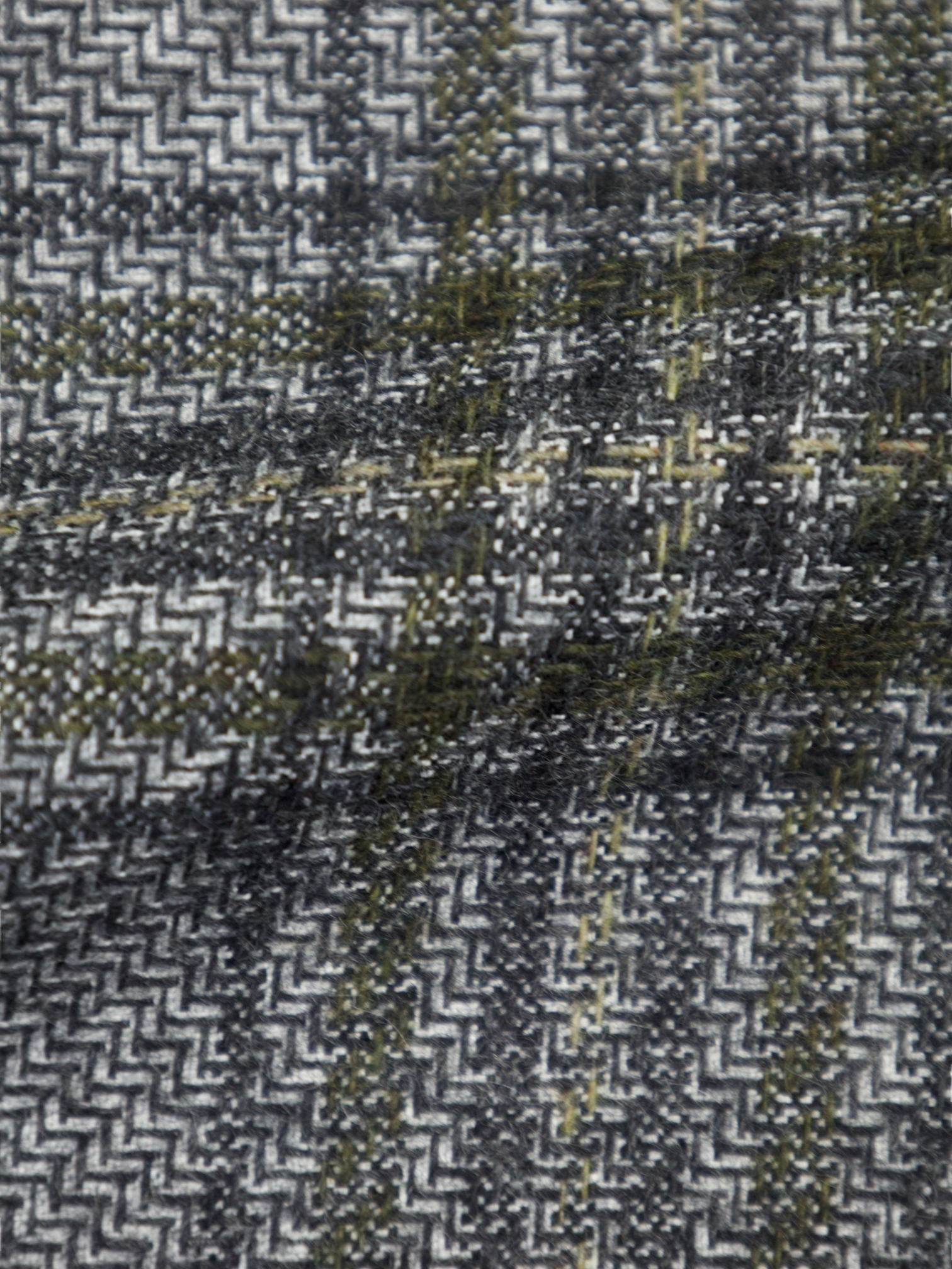 Ermenegildo Zegna Light Grey & Olive Green Silk & Cashmere Glenplaid Jacket