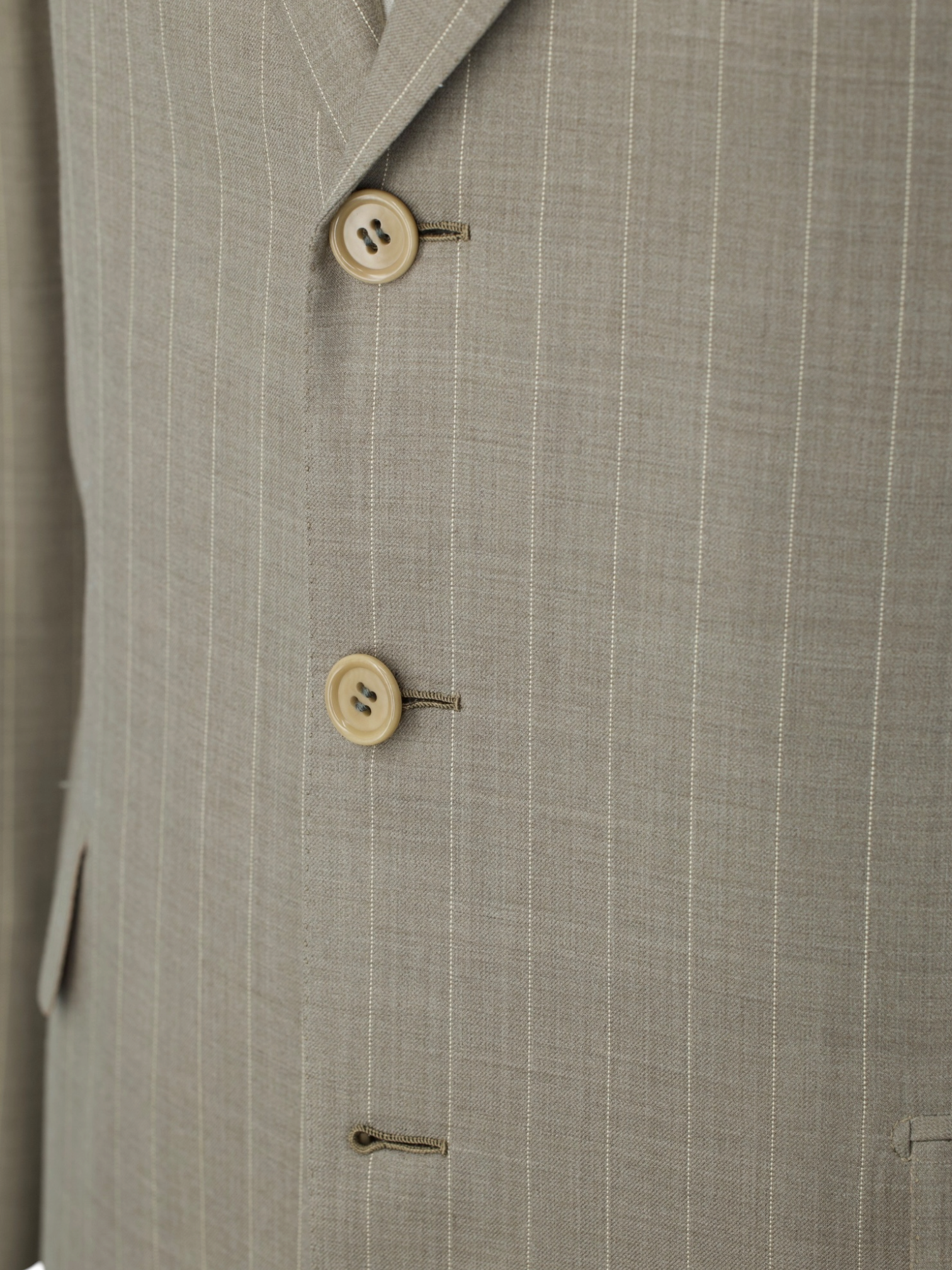 Brioni Taupe Fine-Wool Roman-Style Pinstripe Suit
