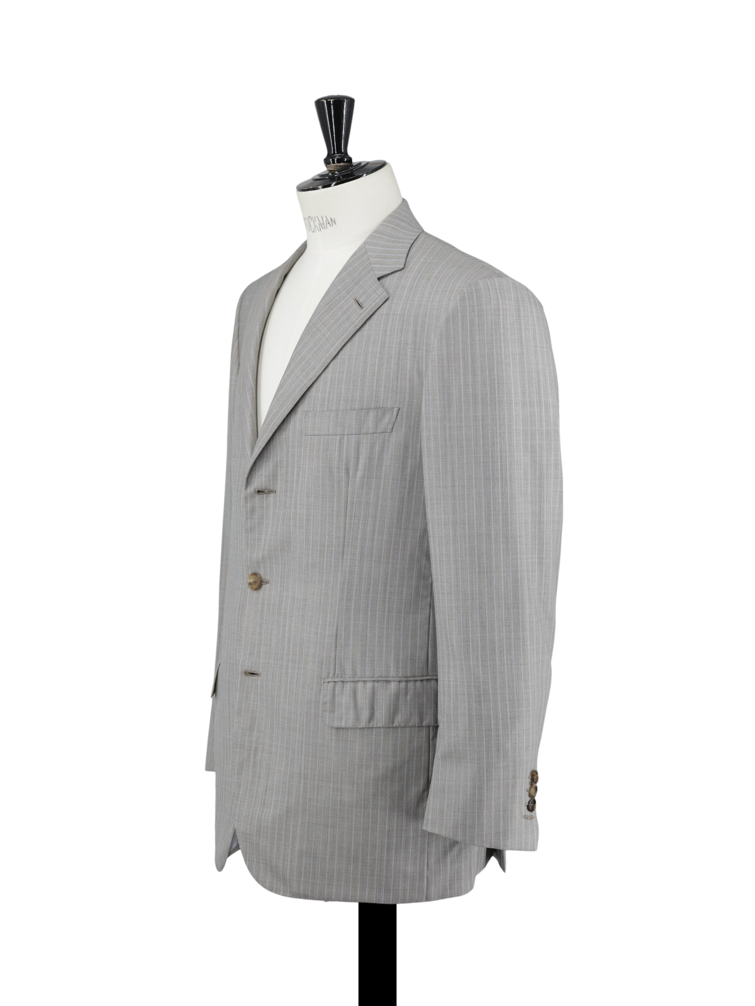 Brioni Taupe & Light Blue Wool-Silk Pinstripe Parlamento Suit