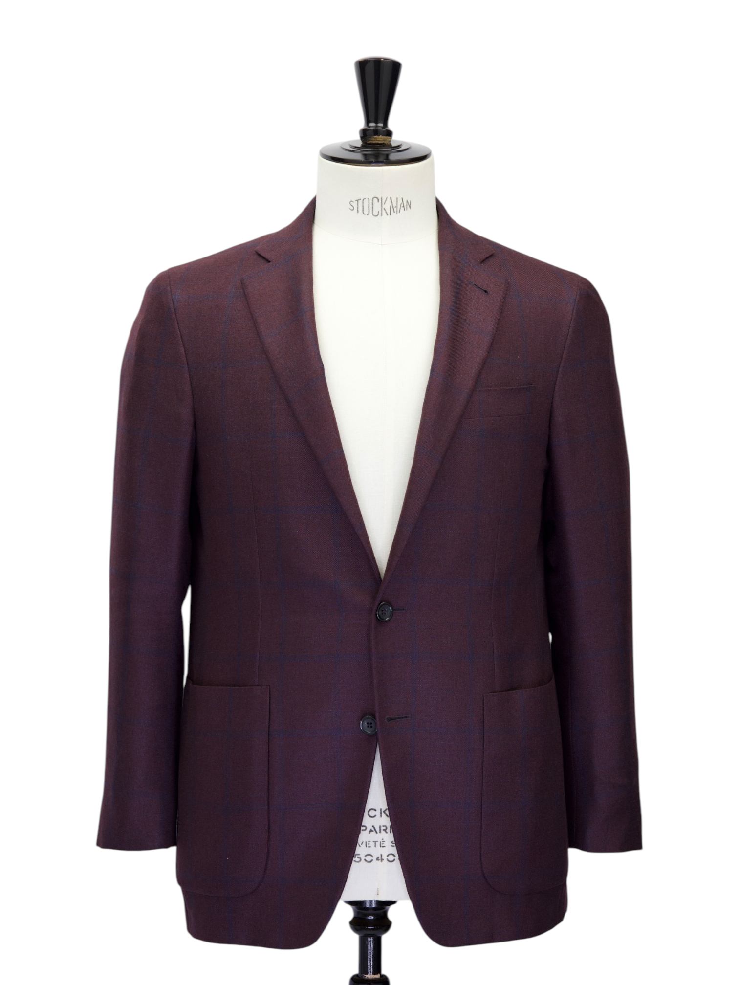 Canali Burgundy "Exclusive" Silk & Cashmere Windowpane Jacket