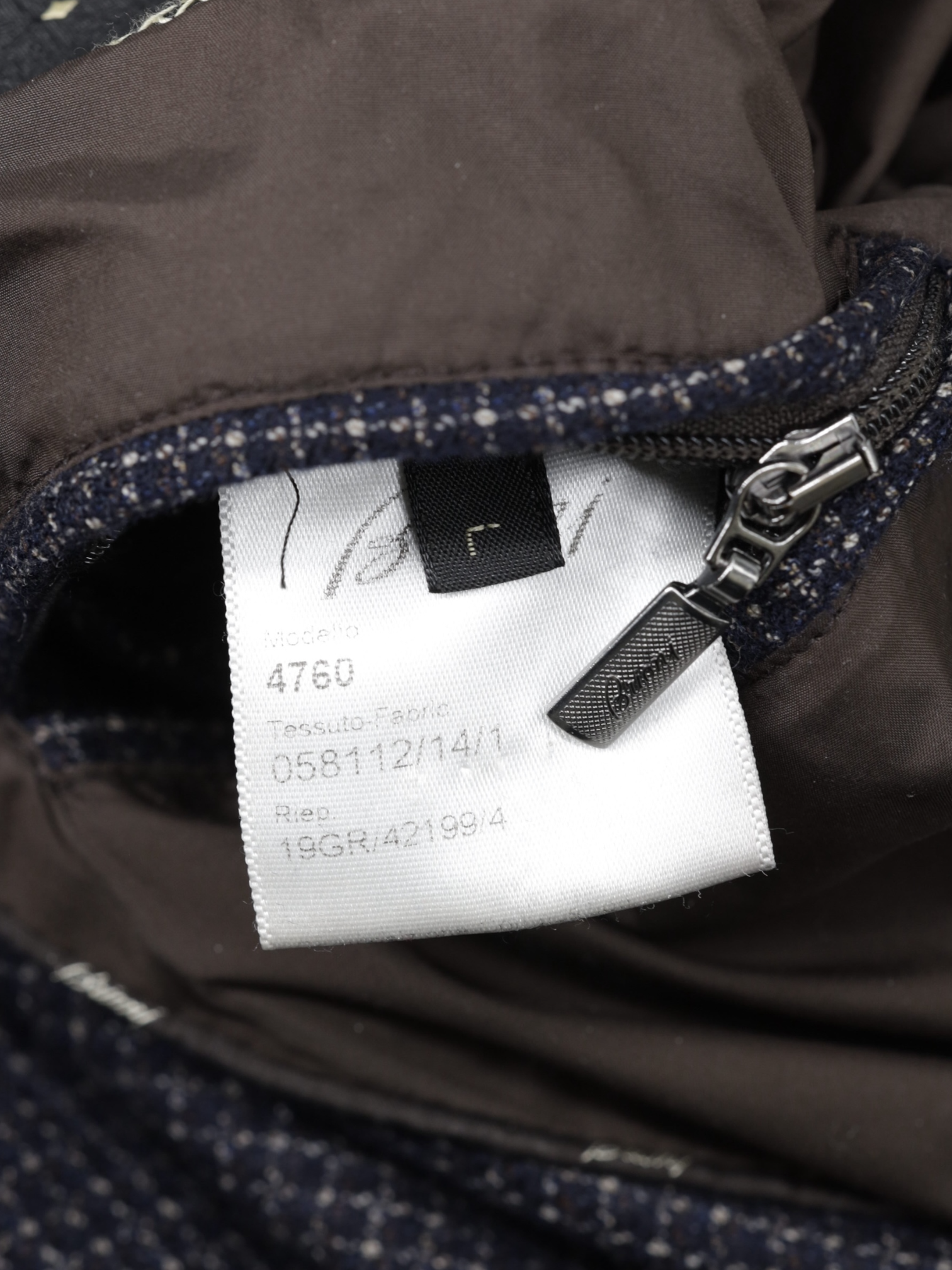 Brioni Dark Blue Wool Rain-System® Micro-Pattern Padded Jacket