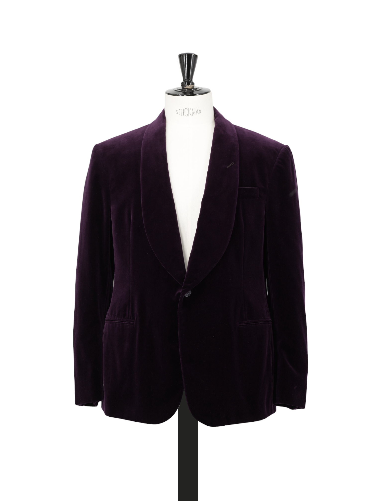 Ralph Lauren Purple Label Aubergine Cotton Velvet Smoking Jacket