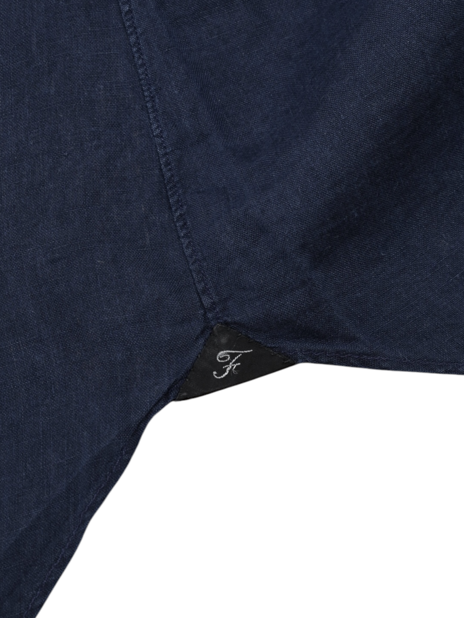 Finamore Dark Blue Pure Linen Button-Down Shirt
