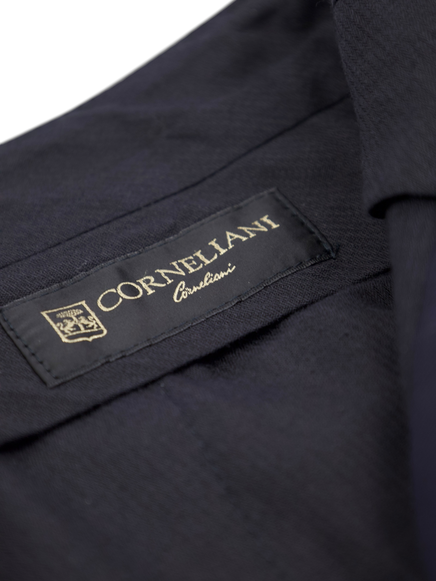 Corneliani Navy Wool Twill Essential Trousers