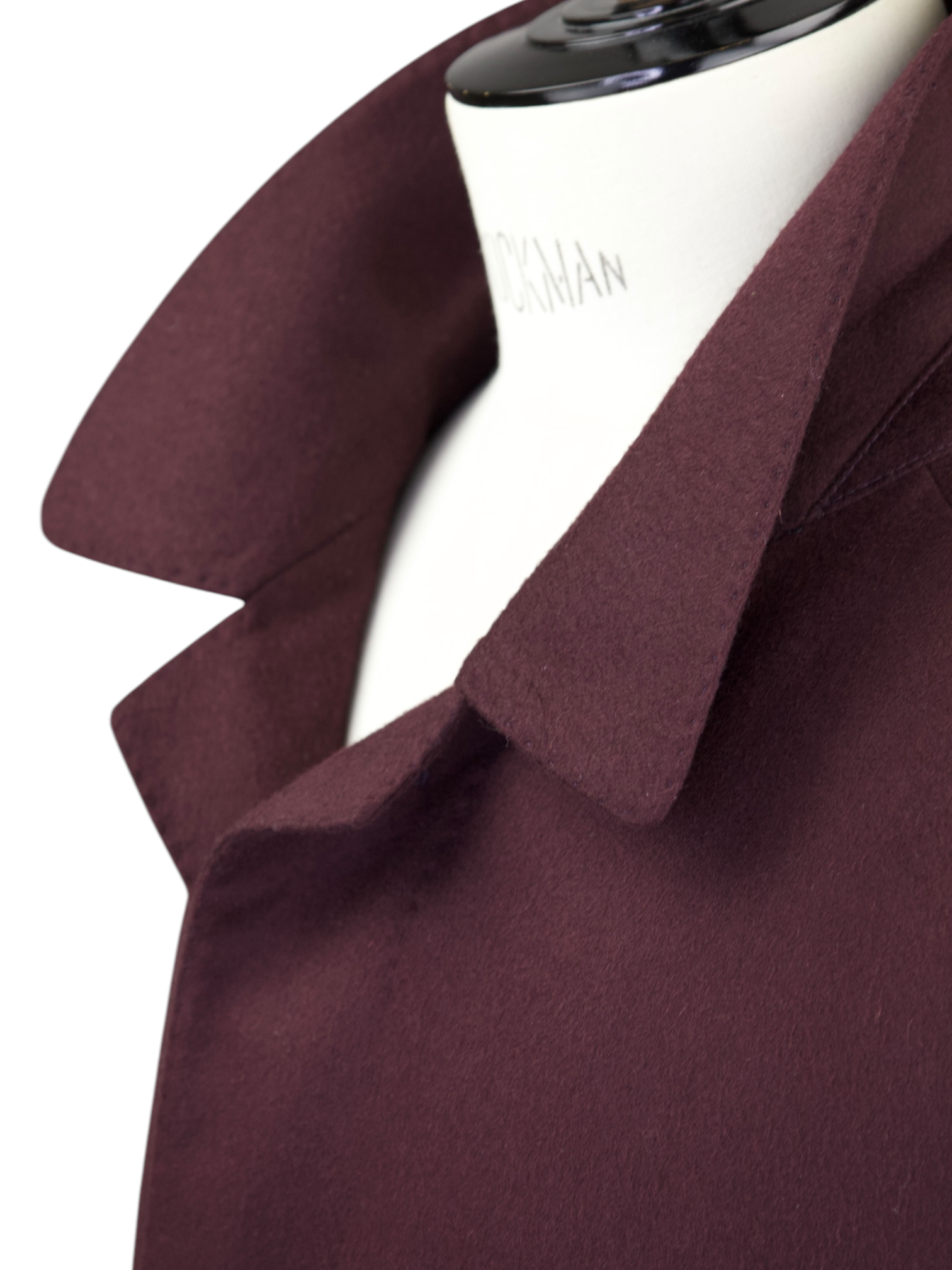 Corneliani Wine Red Extra-Fine Brushed Wool Belted Carcoat