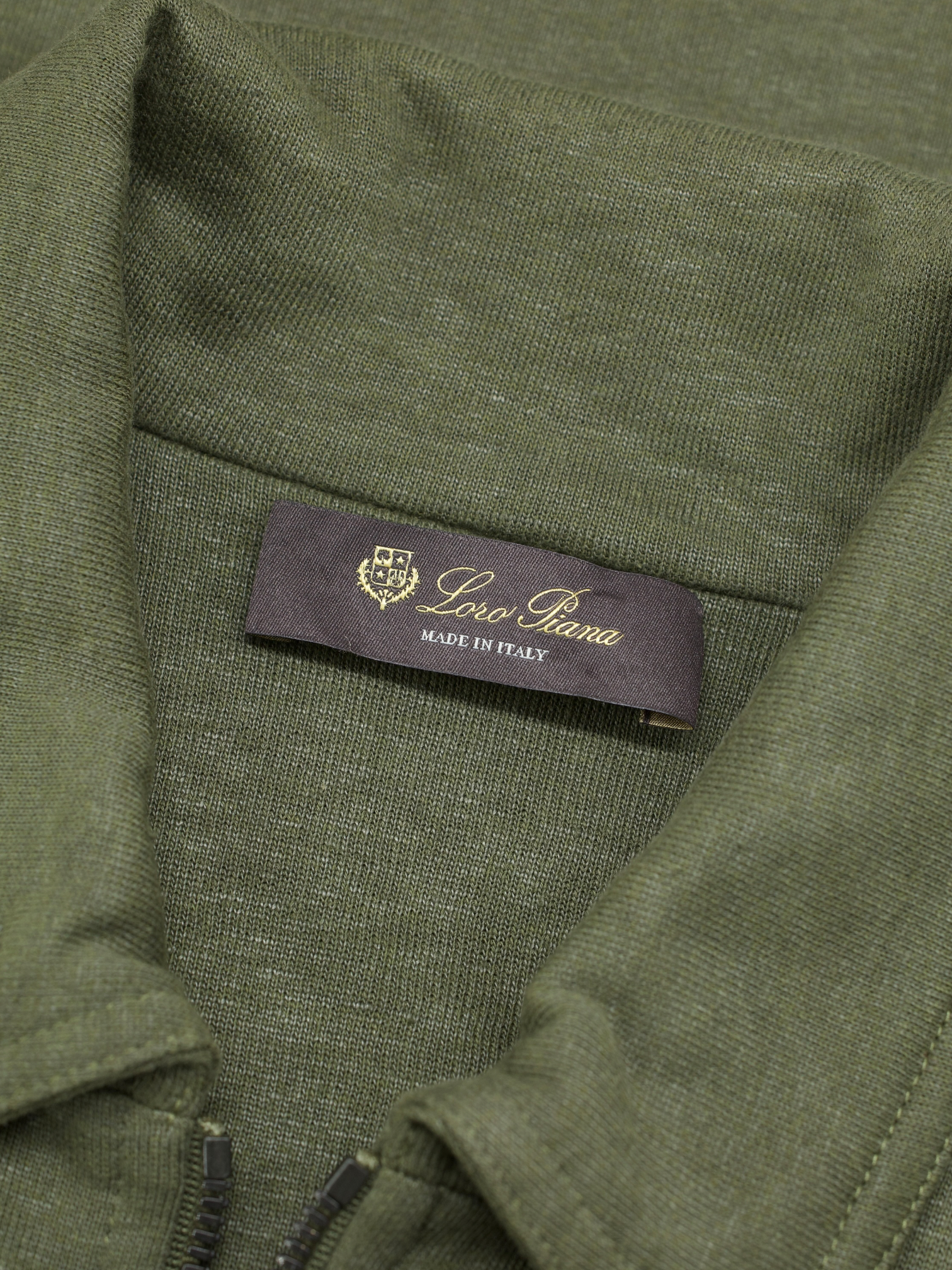 Loro Piana Olive Green Cotton, Linen & Cashmere Luxury "Kawaguchi" Tracksuit
