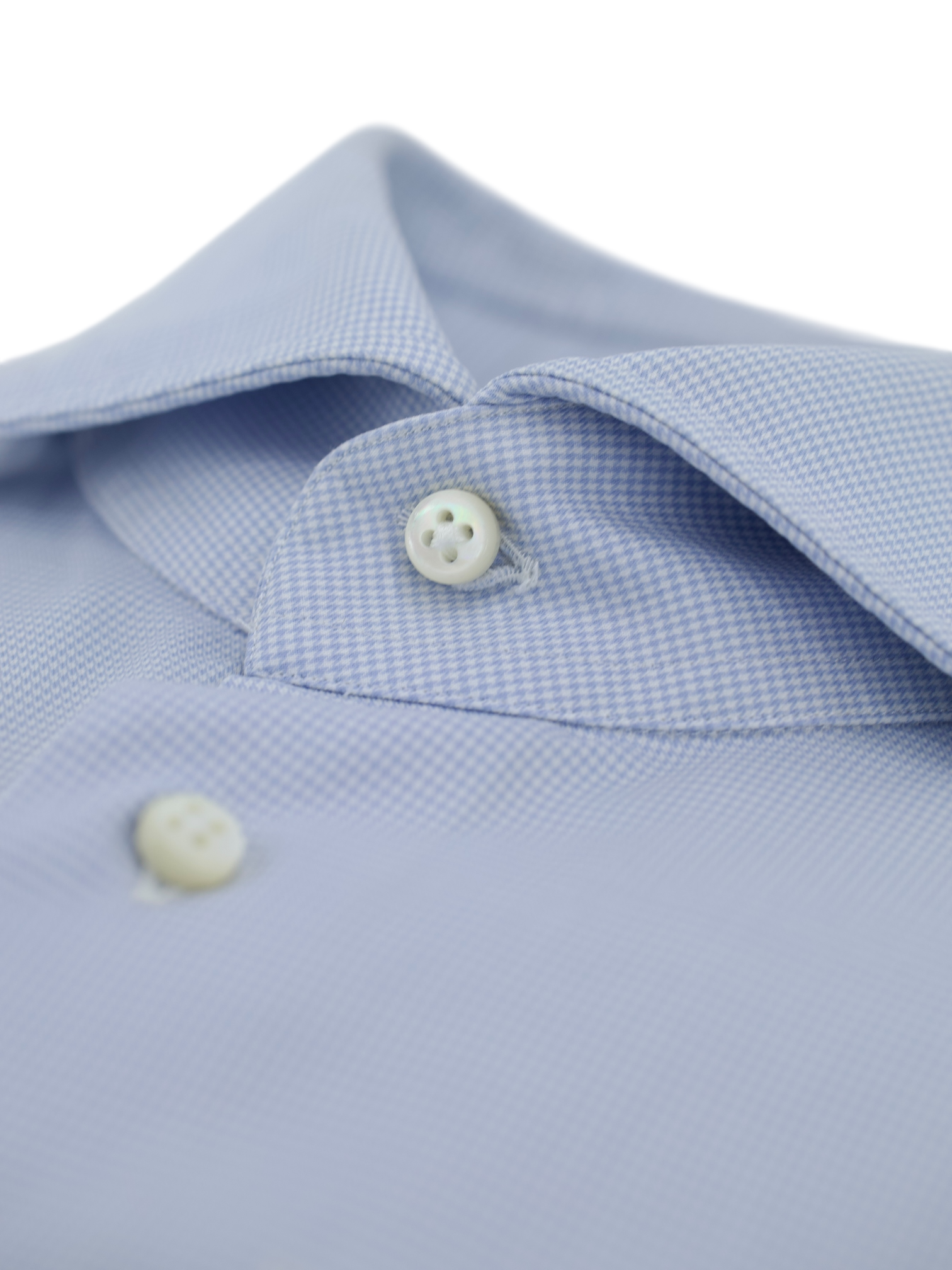 Emanuele Maffeis Light Blue Cotton Puppytooth Shirt