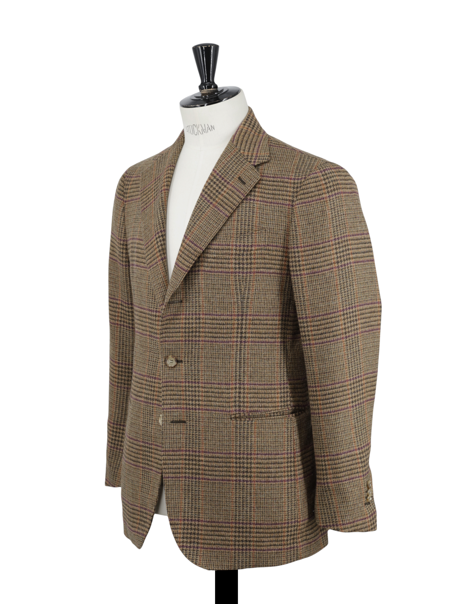 Stile Latino Brown & Multicolor Prince of Wales Goodwood-Style Tweed Jacket