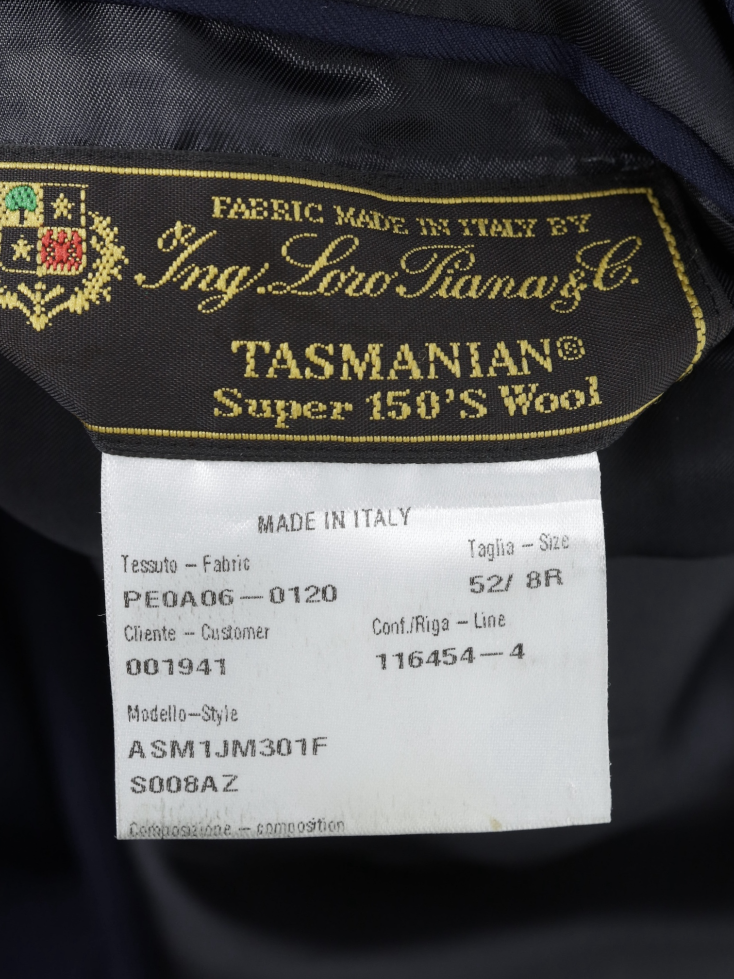 Caruso Navy Tasmanian Super 150's Twill Aida Suit