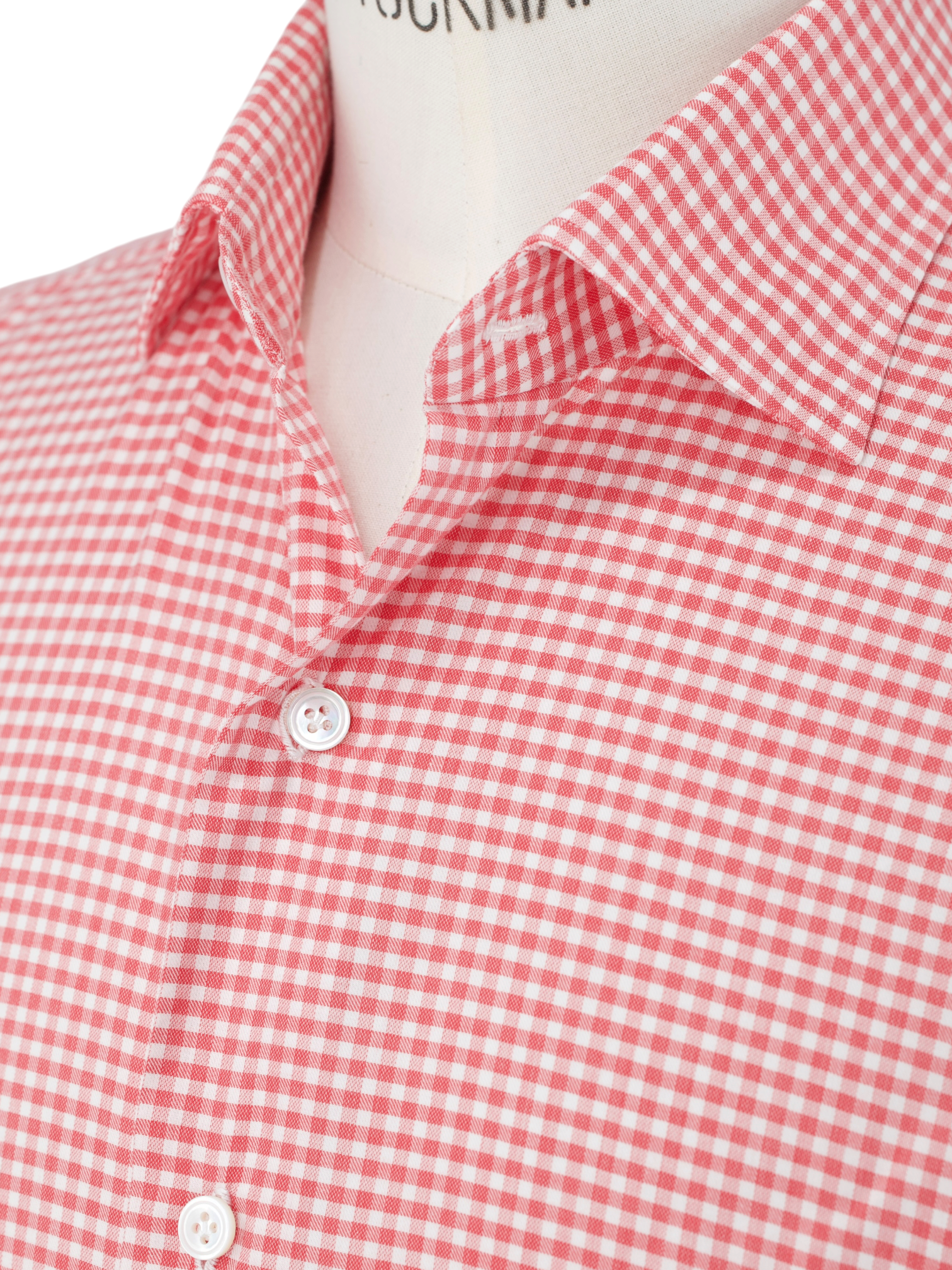 Finamore Soft Red & White Cotton Gingham Check Shirt
