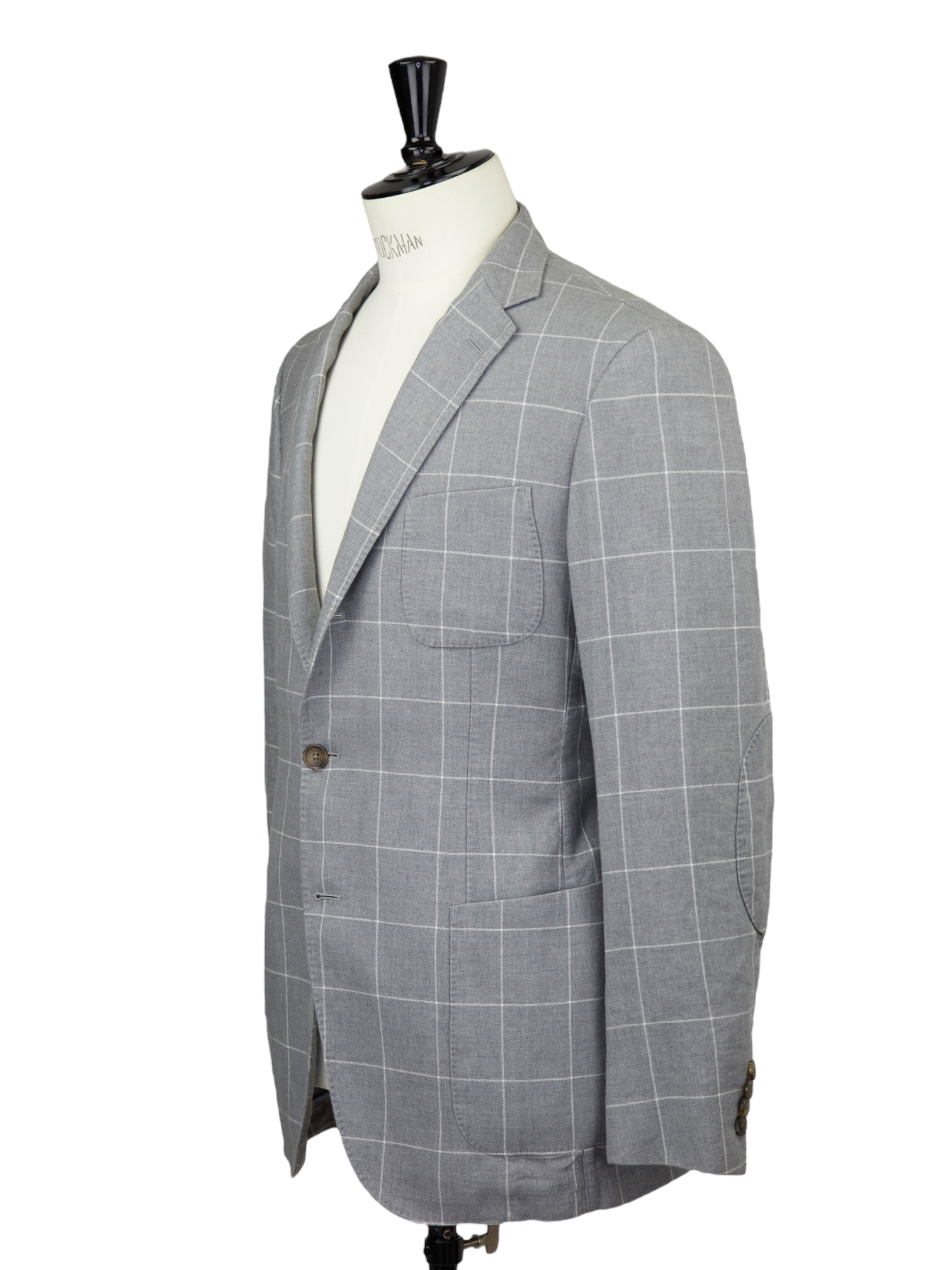 Ermenegildo Zegna Light Grey Unconstructed Windowpane Jacket