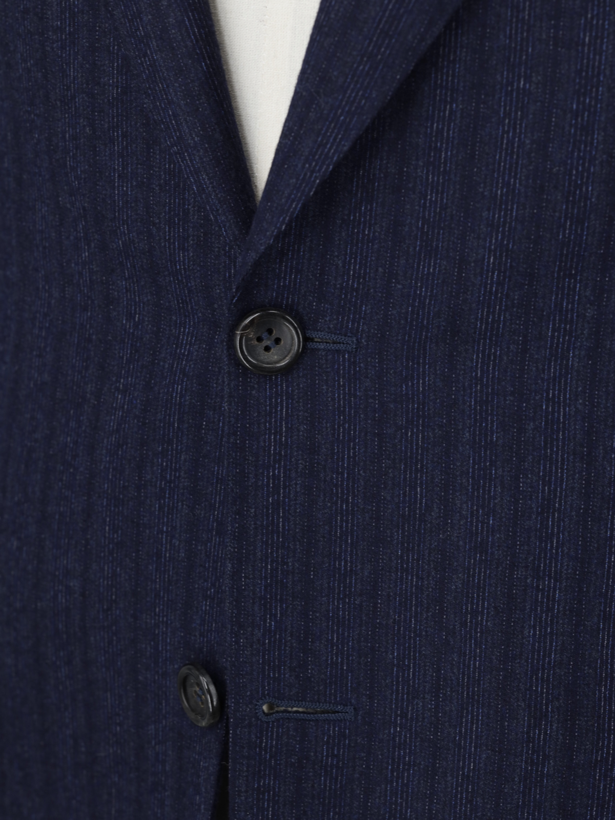 Canali Dark Blue Wool & Cashmere Flannel Multi-Stripe Winter Suit