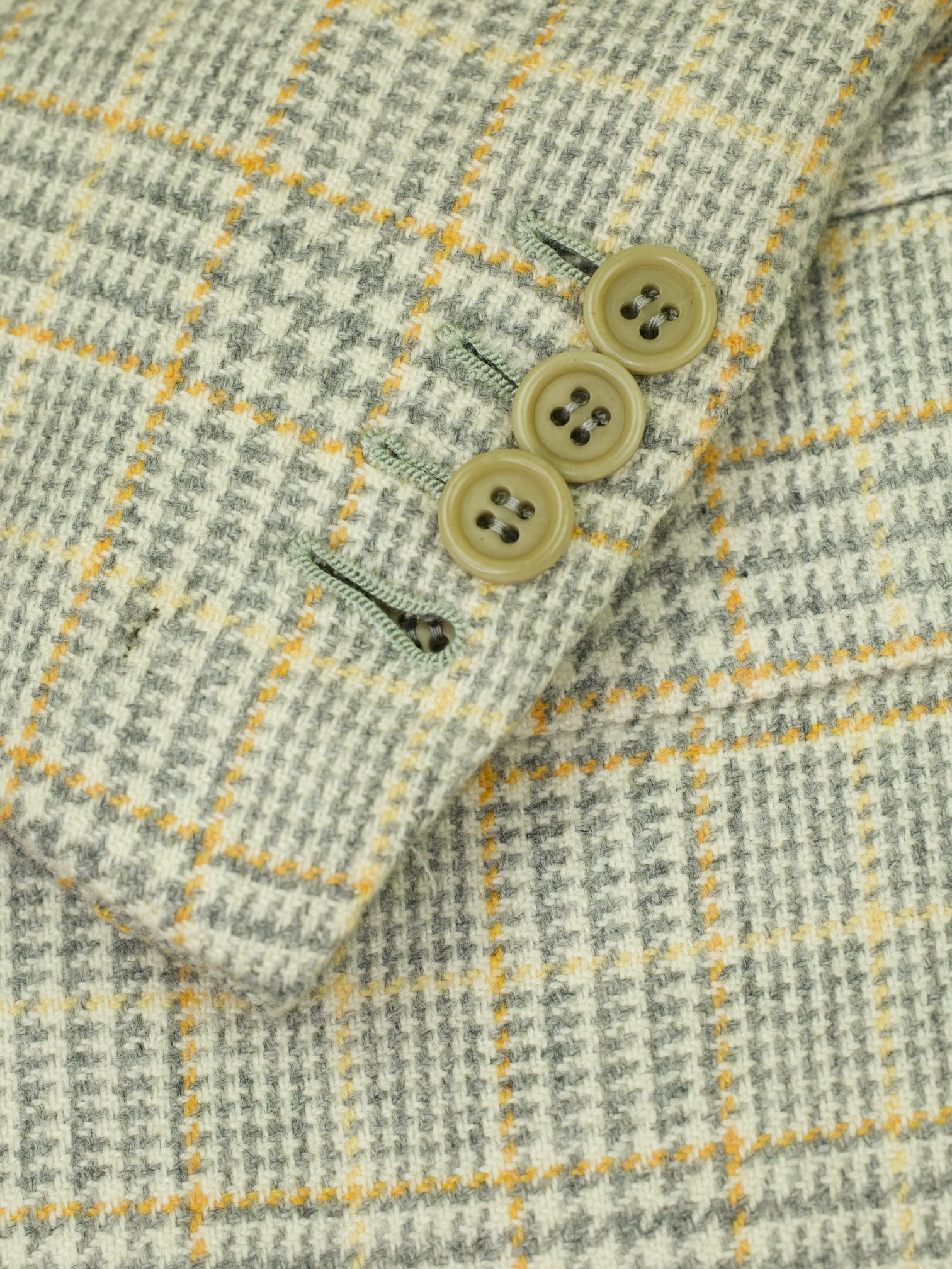 Kiton Grey & Orange Pure Cashmere Prince of Wales Jacket