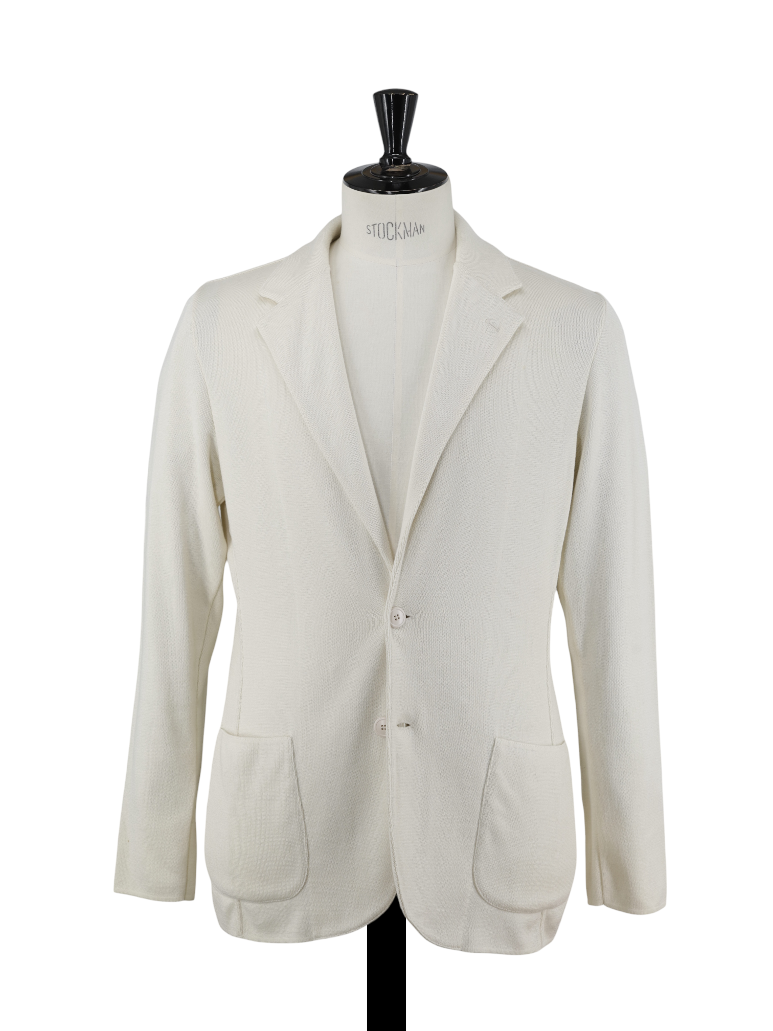 Lardini Offwhite Jersey-Knitted Cotton Sweater Jacket