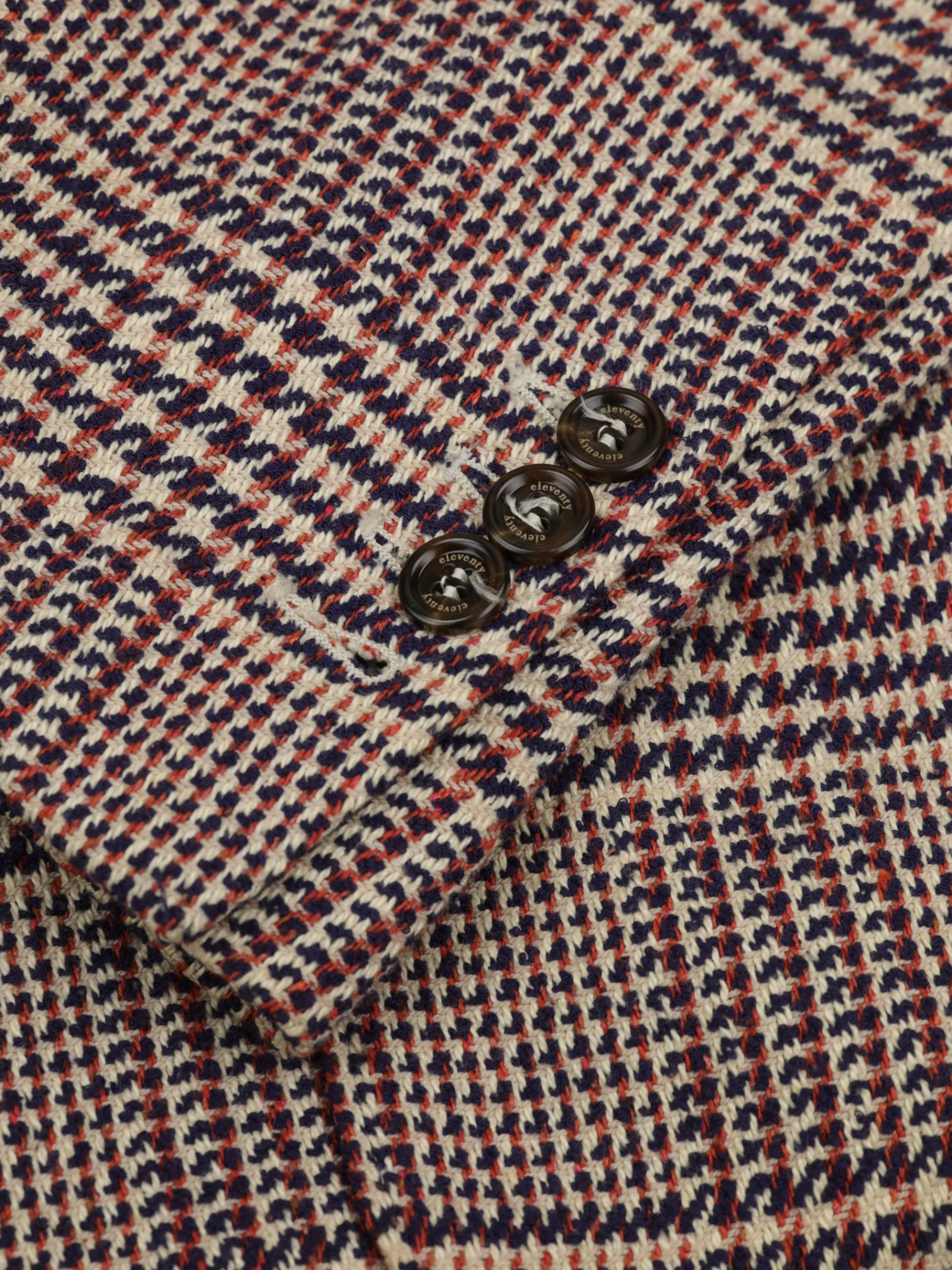Eleventy Light Brown Tweed Double-Breasted Prince of Wales Jacket